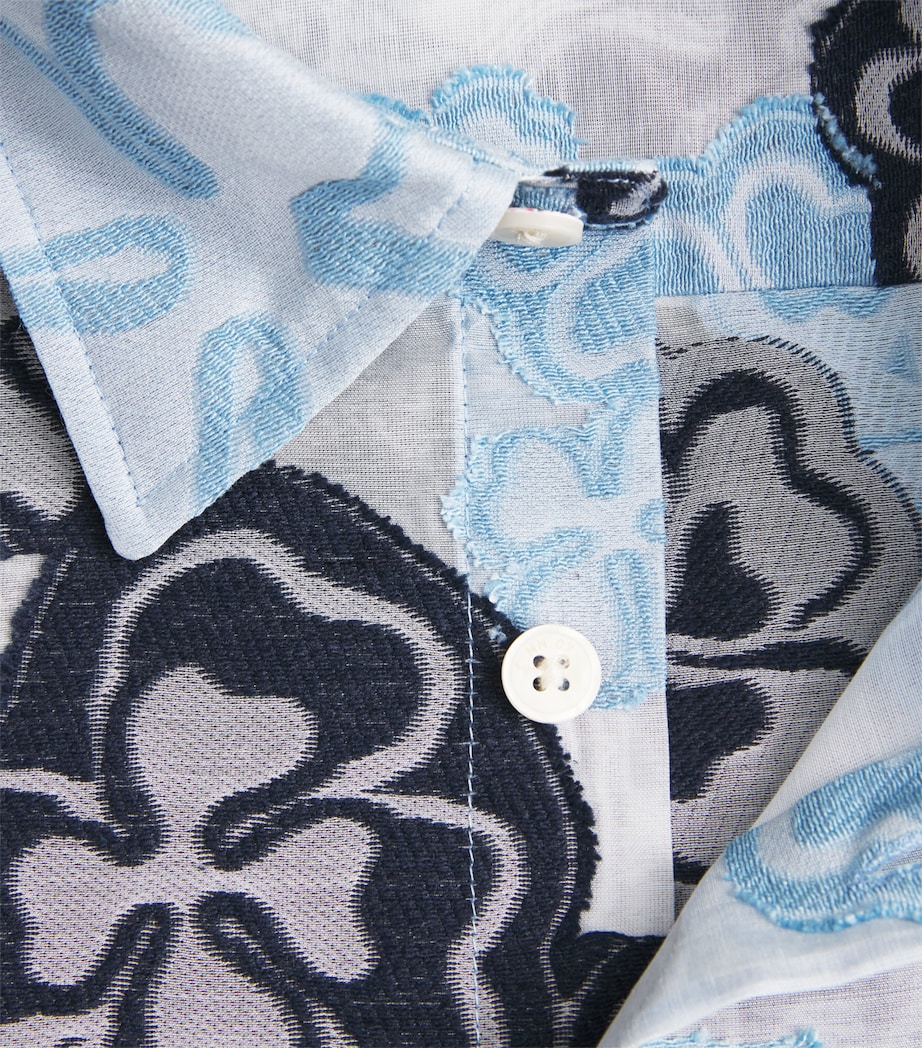NN.07 Mens Floral Jacquard Freddy Shirt Blue Multi Image 6