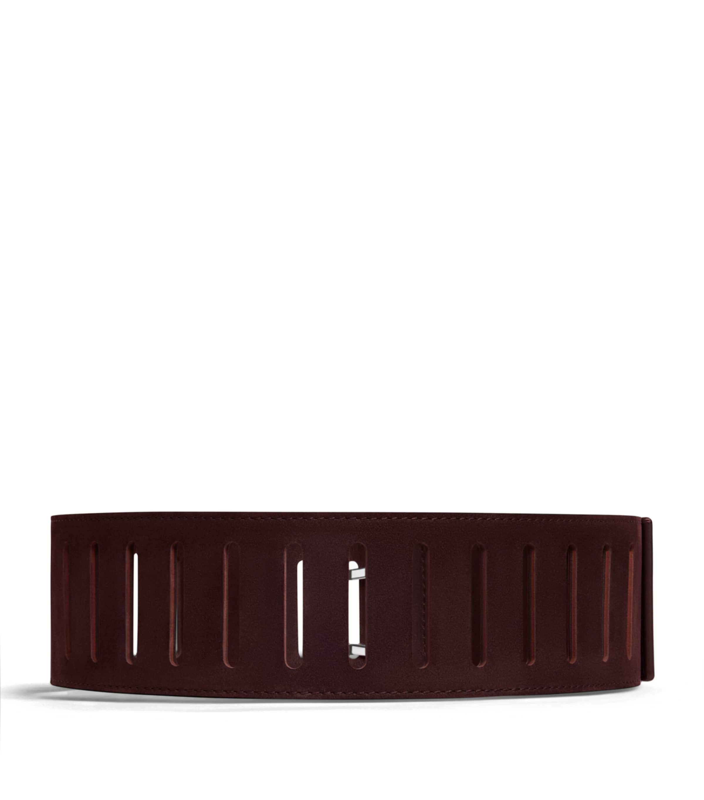 Alaïa Leather Rectangular Buckle Belt Bordeaux Image 2
