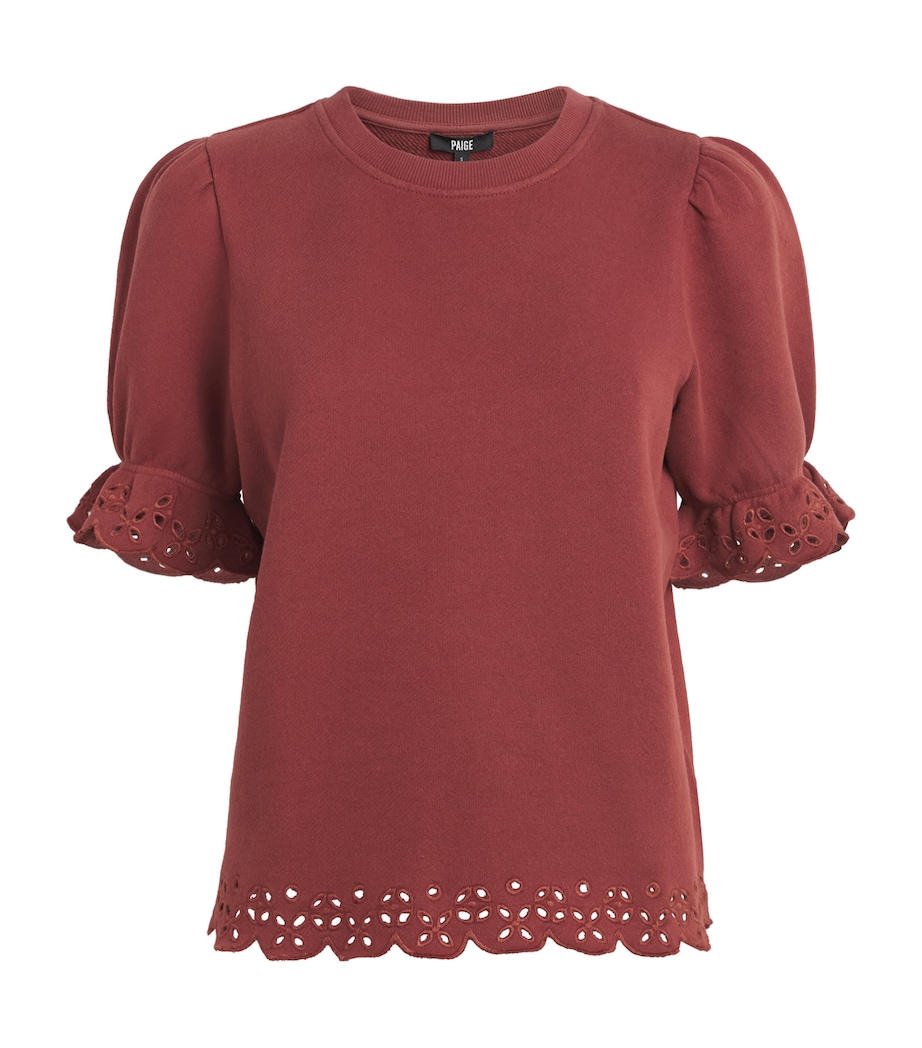 PAIGE Womens Cotton Ciabatta Top Burnt Sienna Image 1