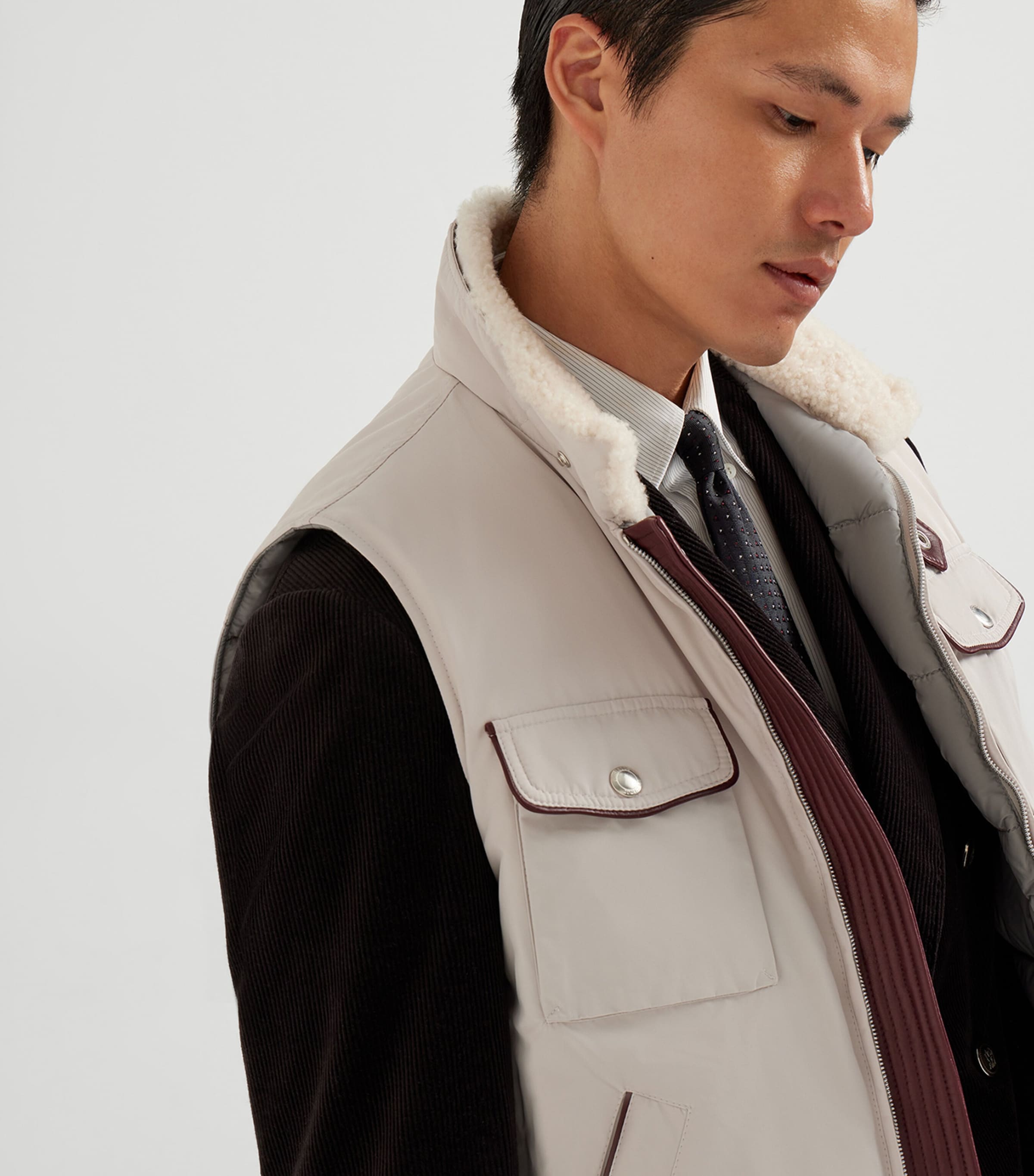 Down Shearling-Collar Gilet CEN36 Image 6