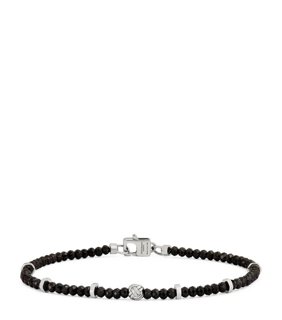 Rhodium-Plated Silver and Black Spinel Nodo Bracelet SILVER/ BLACK Image 1