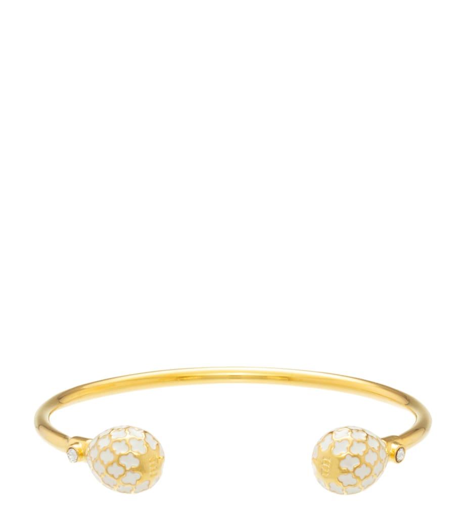 Halcyon Days Gold-Plated Agama Torque Bracelet Cream/gold Image 1