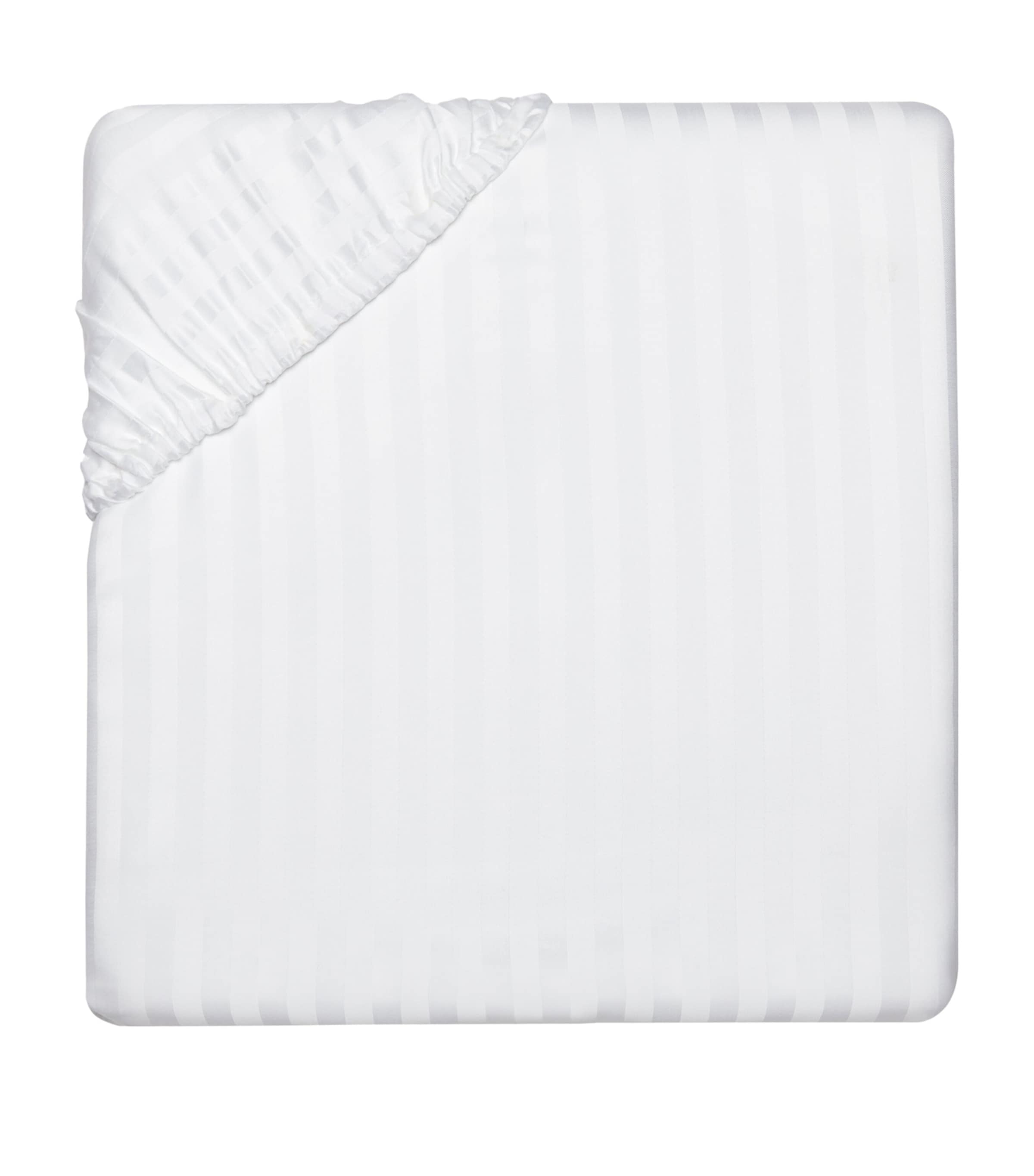 Pratesi Raso Rigato King Fitted Sheet In White