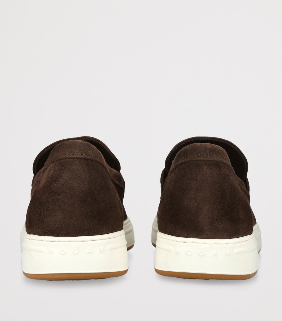 Hogan Suede H-TV Loafers Dark Brown Image 2