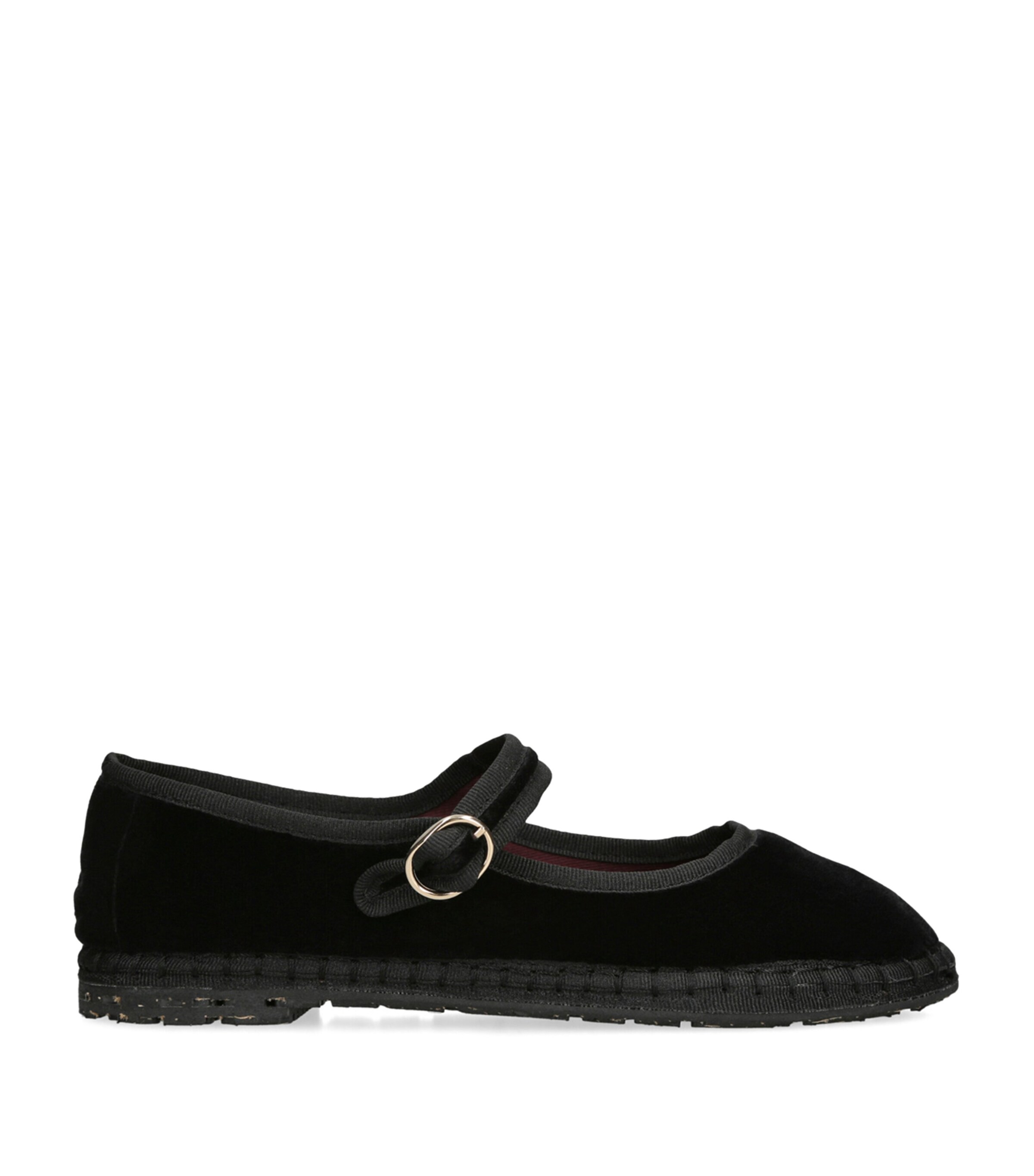 Flabelus Velvet Antonia Mary Janes In Black