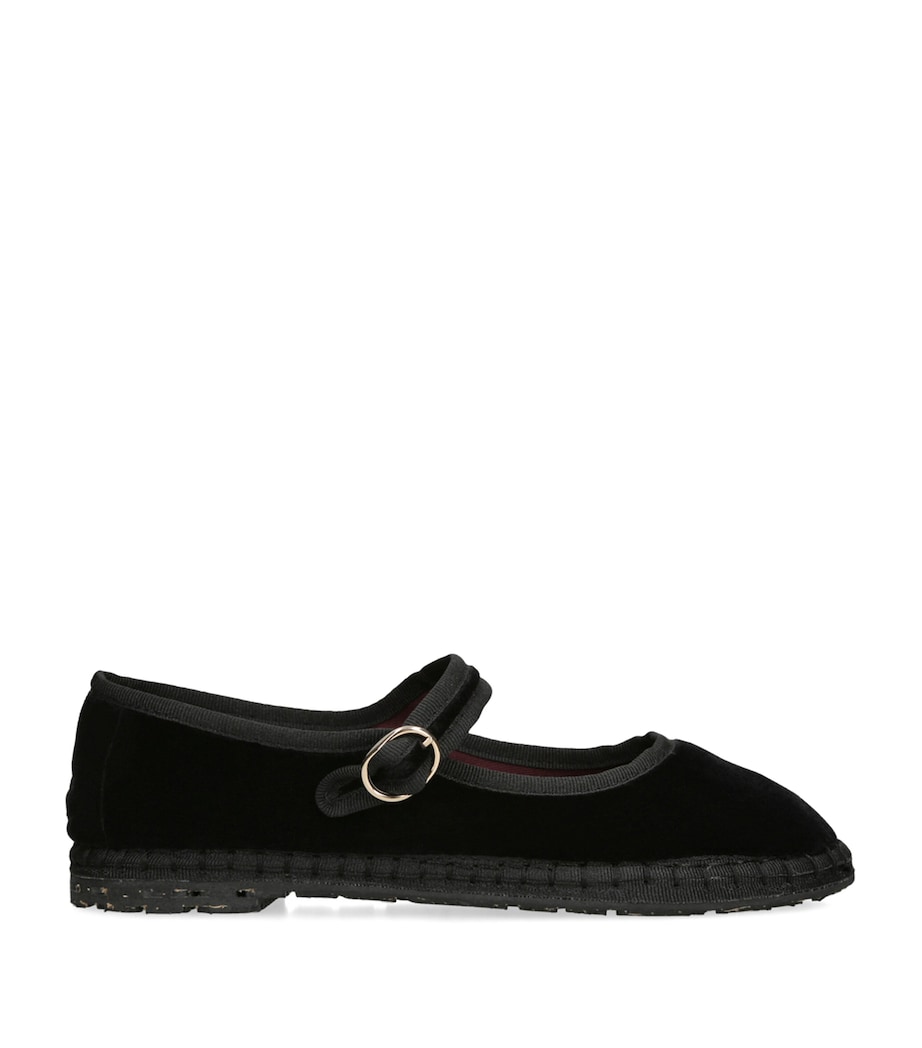 Flabelus Velvet Antonia Mary Janes Black Image 1