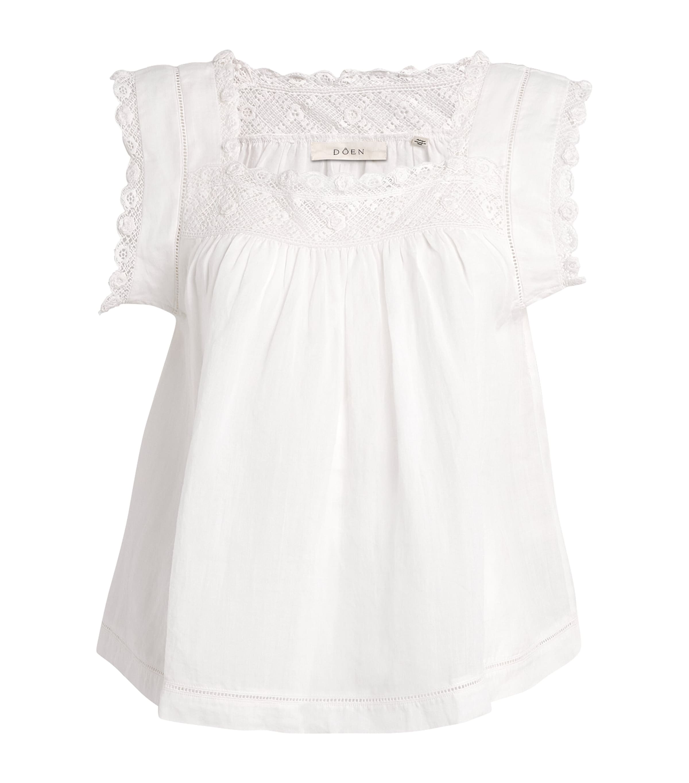 Doen Ramie Crochet-trim Aphra Blouse