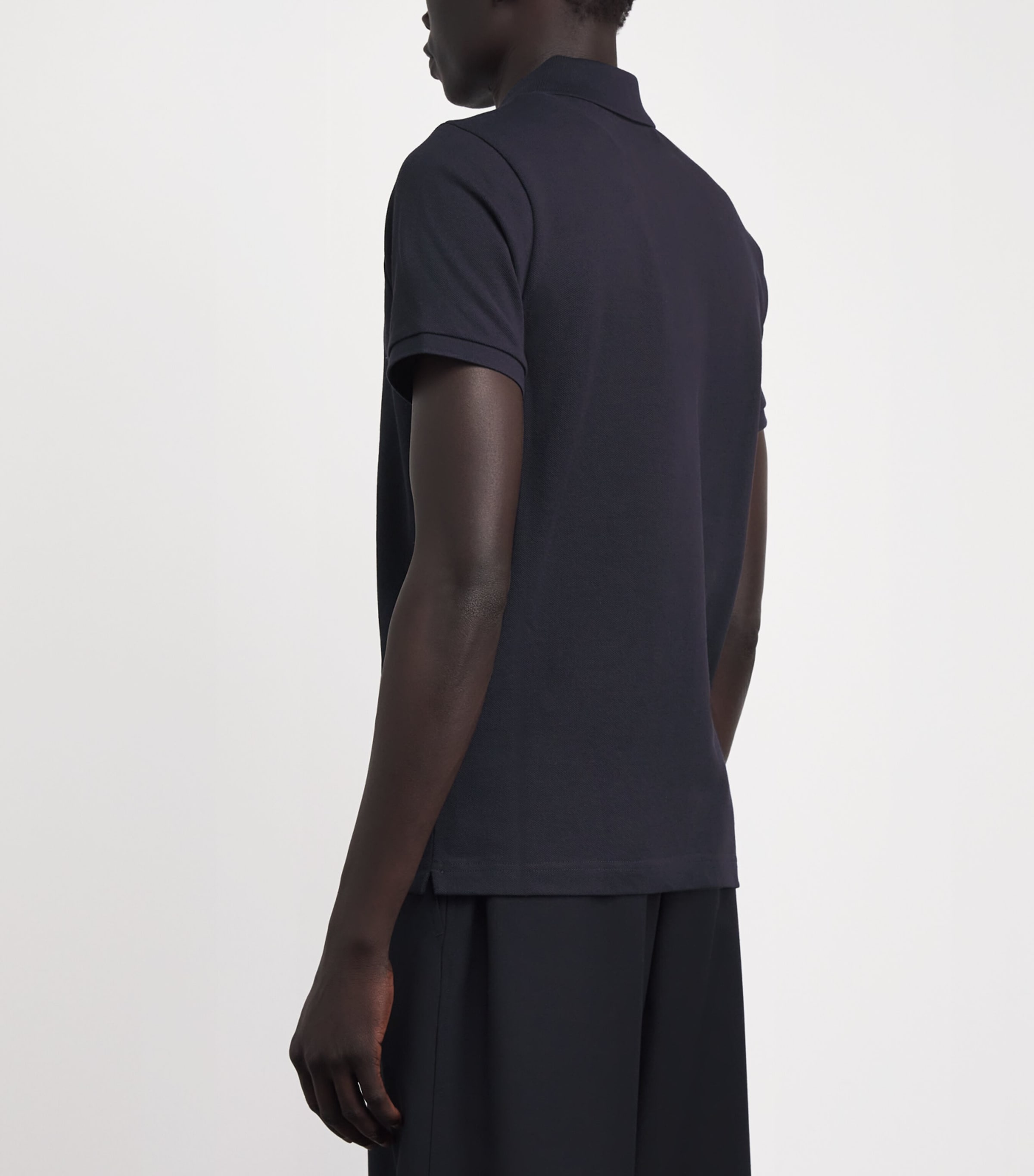 Moncler Mens Piqué Cotton Logo Shirt Image 5
