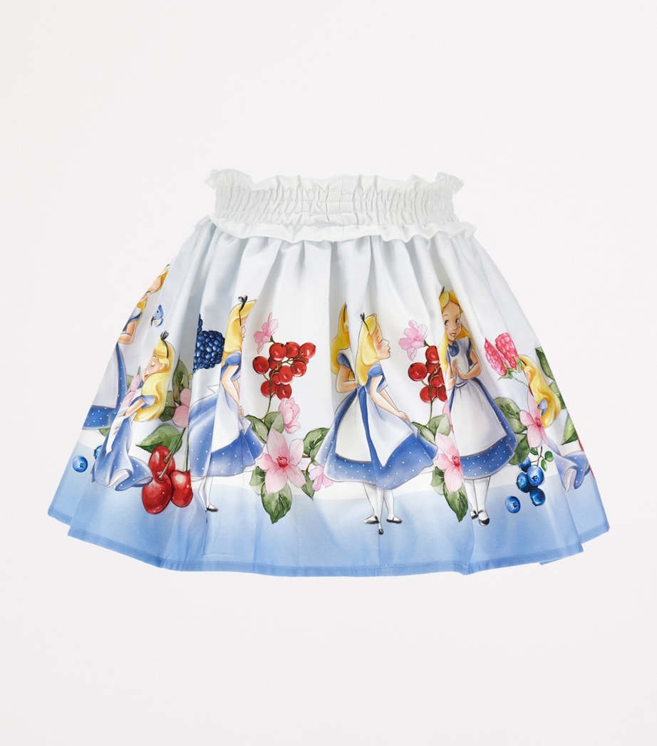 x Disney Cotton Alice in Wonderland Print Skirt (2-12 Years) BIANCO / CELESTE Image 2