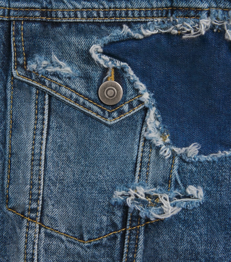 Maison Margiela Mens Distressed Assemblage Denim Jacket Nw Medium Blu Image 6