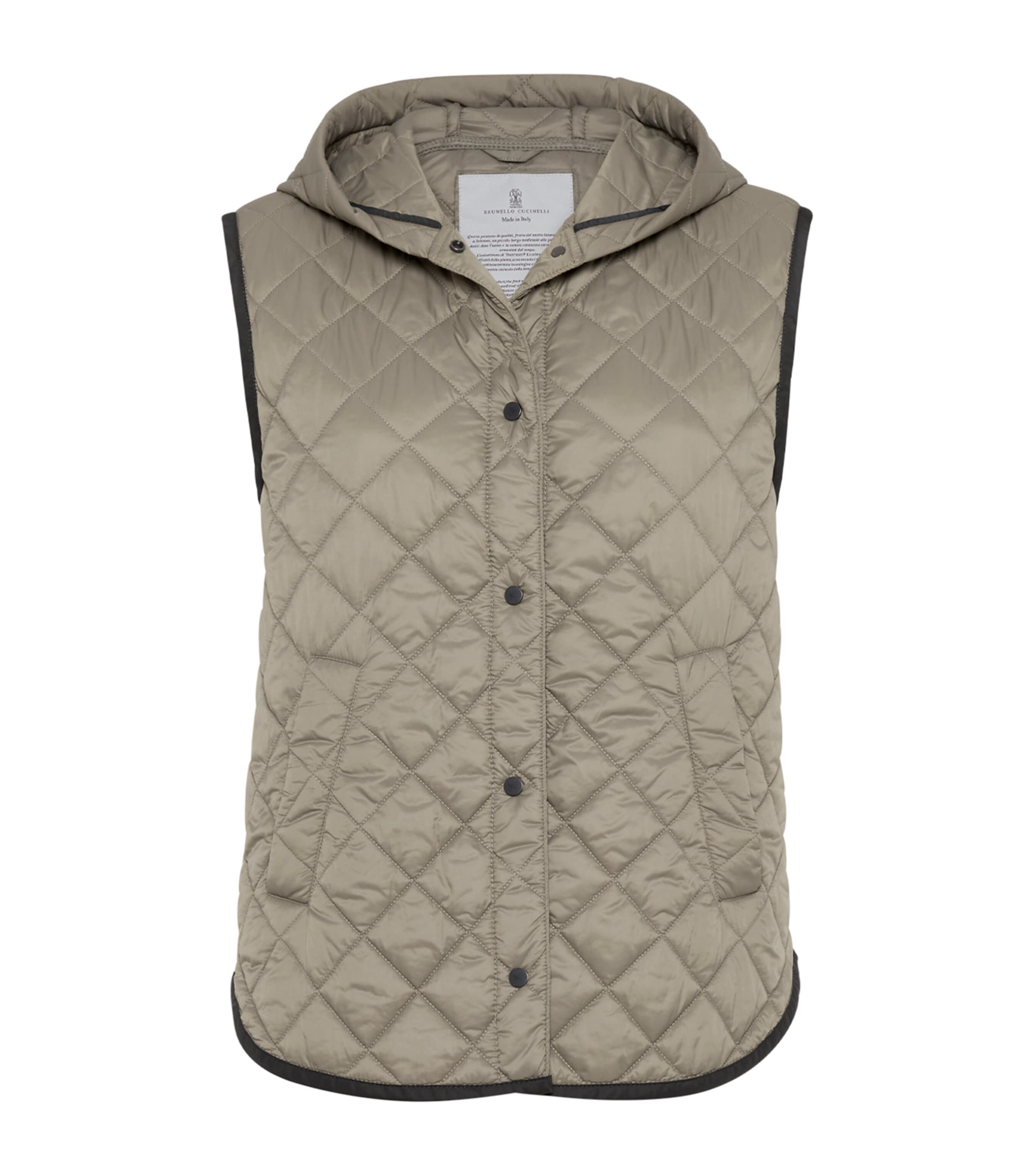 Brunello Cucinelli Quilted Hooded Gilet In Multi
