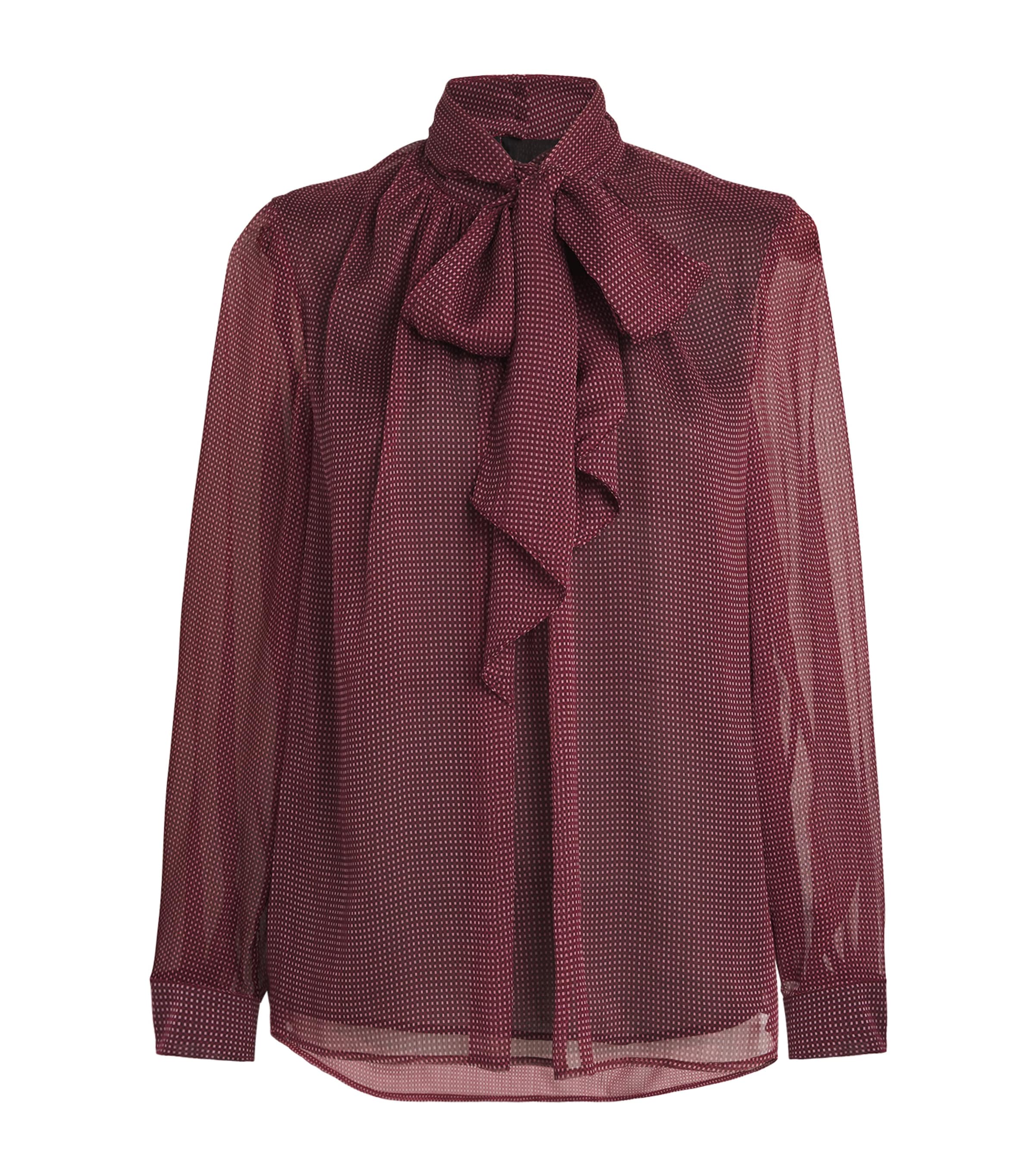 Claudie Pierlot Check Lavallière Blouse In Pink