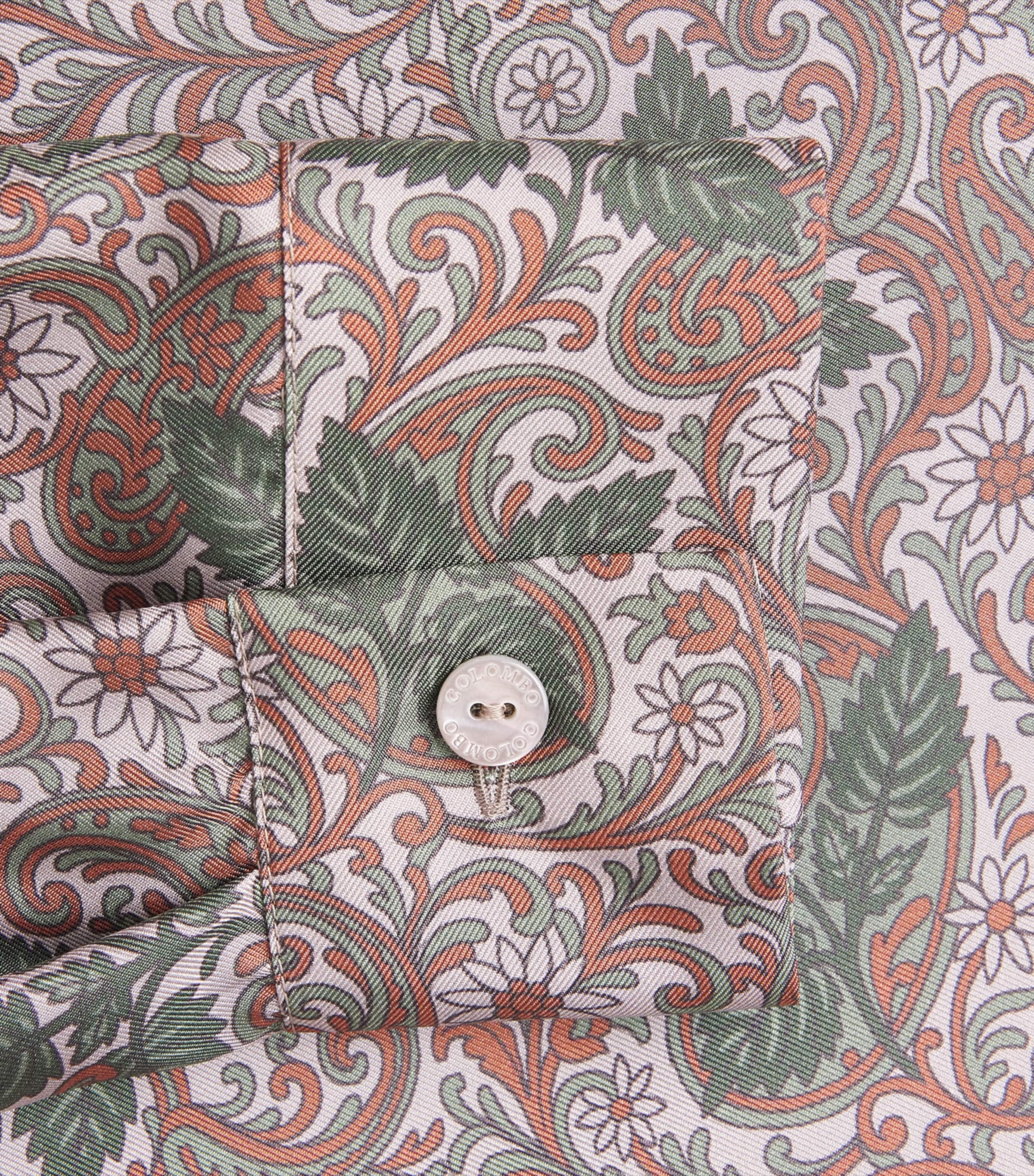 Colombo Womens Silk Printed Midi Shirt Dress Paisley Print Image 6