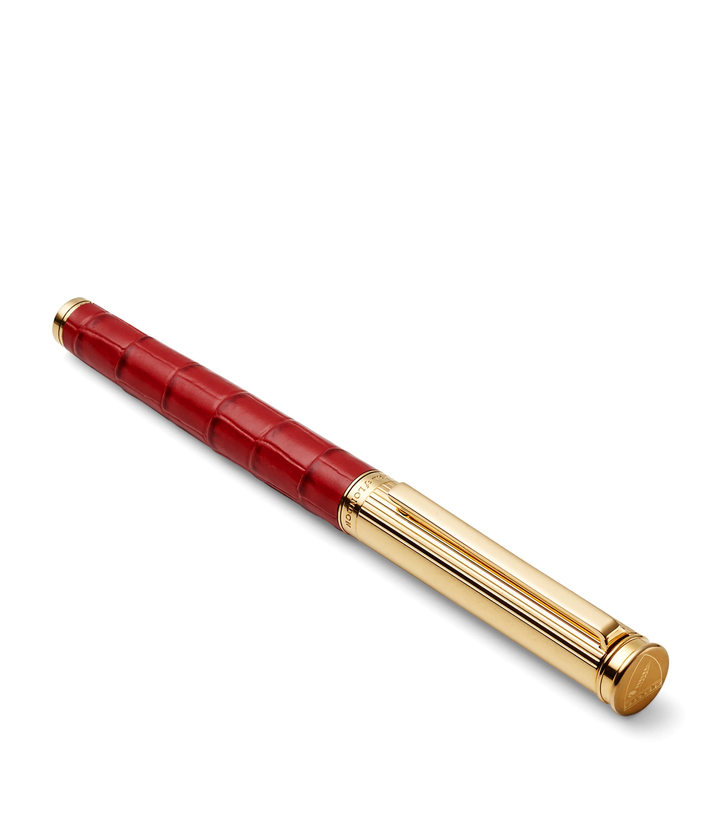 Aspinal Of London Leather Rollerball Pen Cherry Image 2