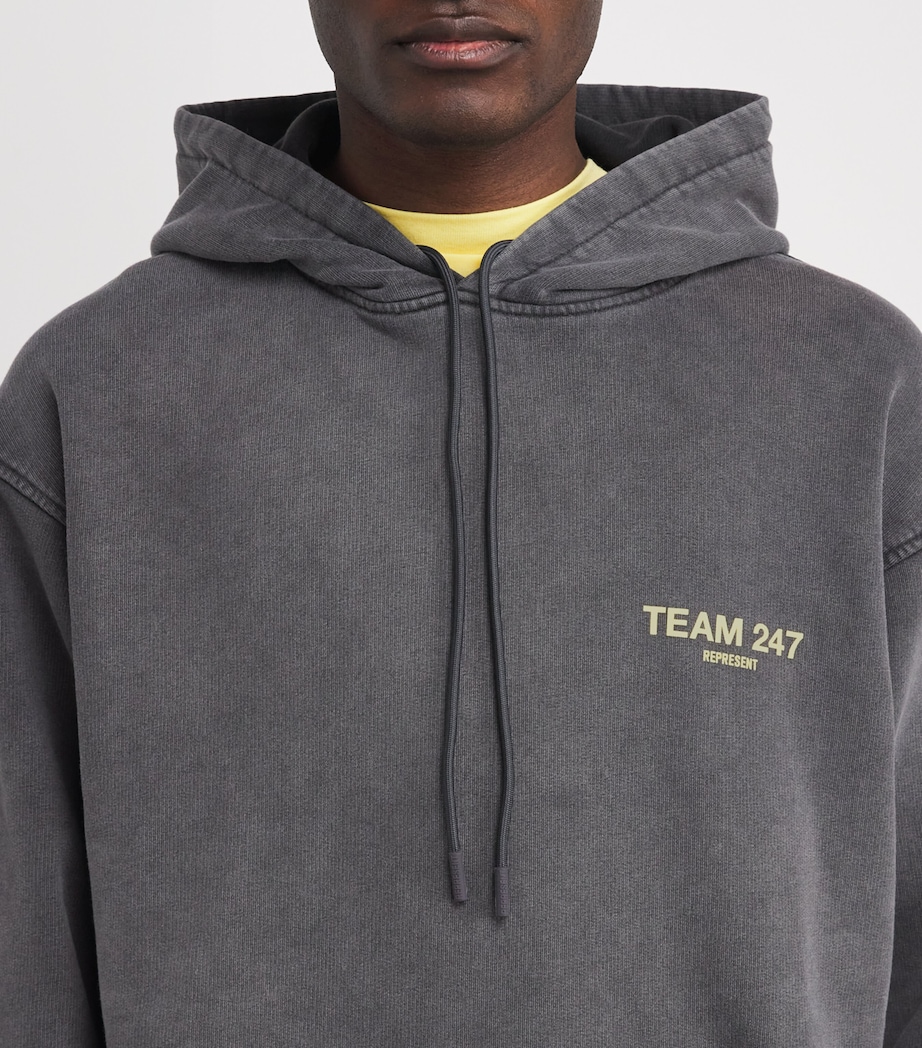 Represent 247 Mens Oversized Team 247 Hoodie Pewter/lemon Image 6