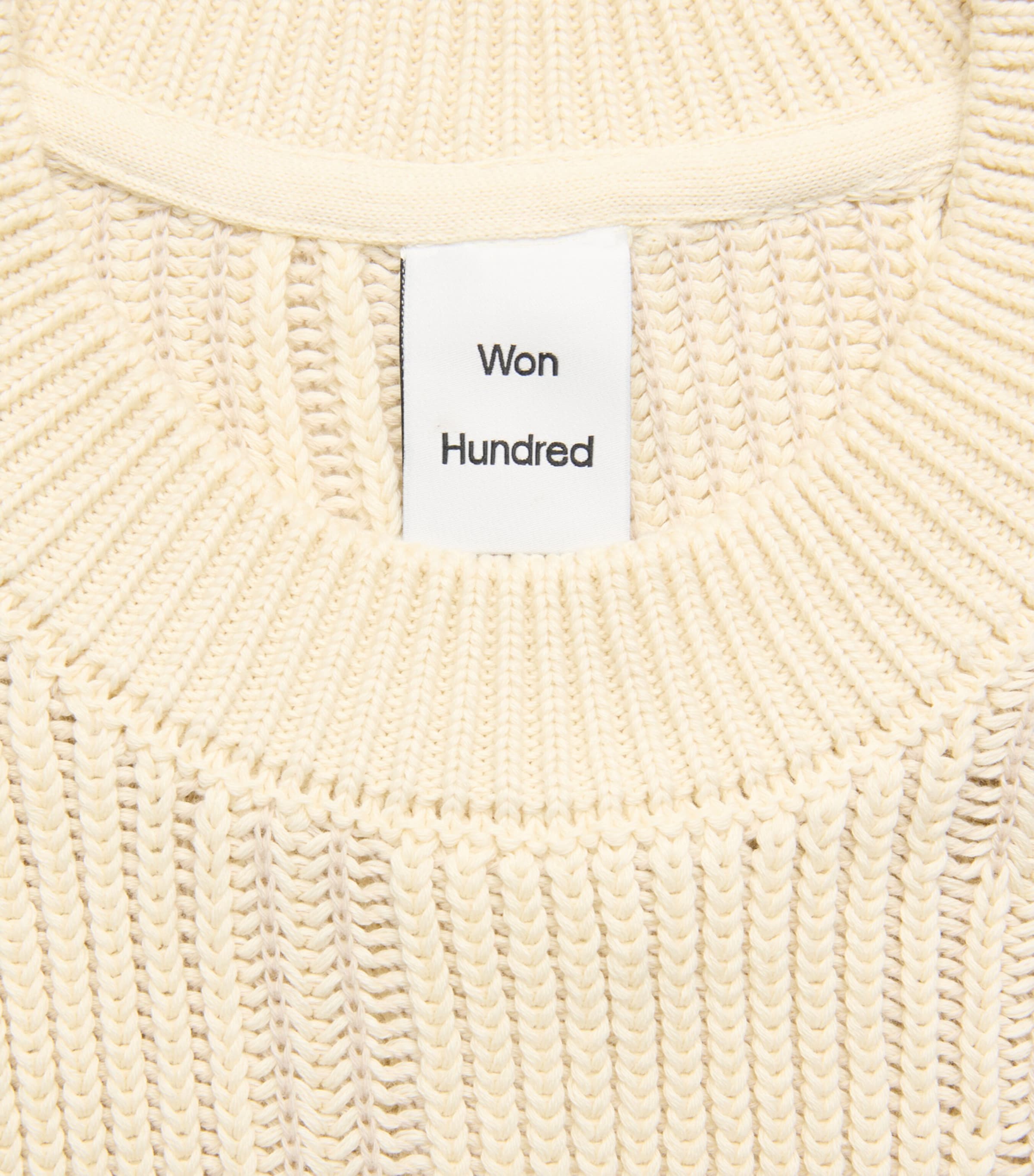Won Hundred Mens Cotton Knitted Bently Sweater Cloud Cream Comb. Image 6