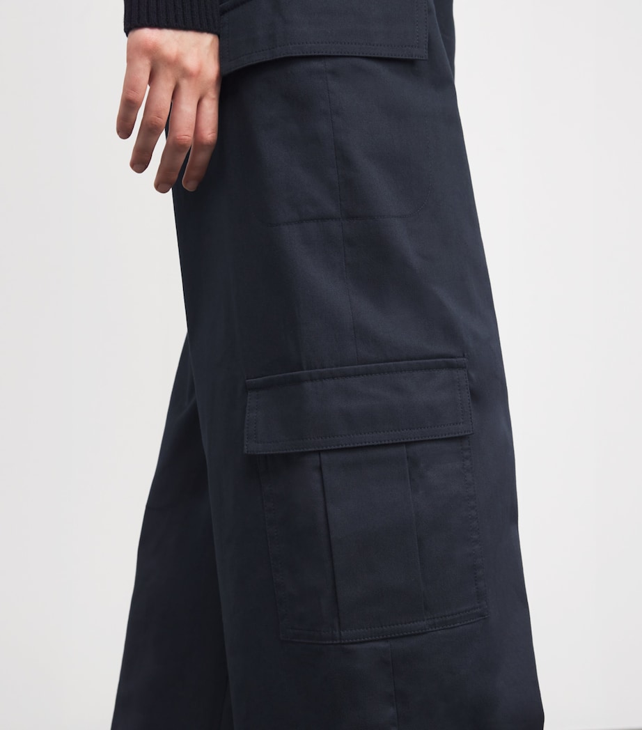 Cotton Gabardine Cargo Trousers NAVY Image 6