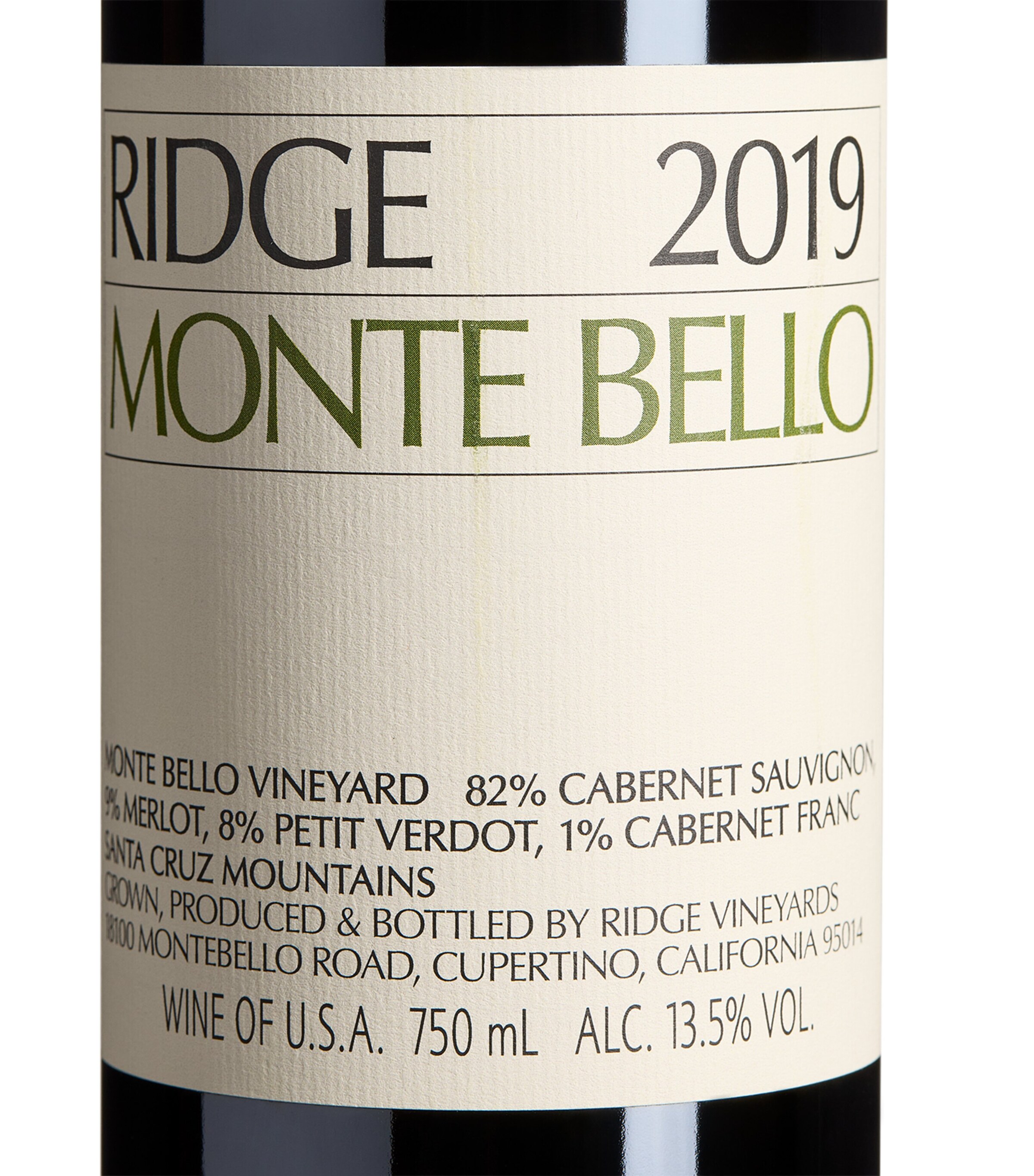 Ridge Monte Bello Cabernet Sauvignon 2019 (75cl) - California, USA Image 2