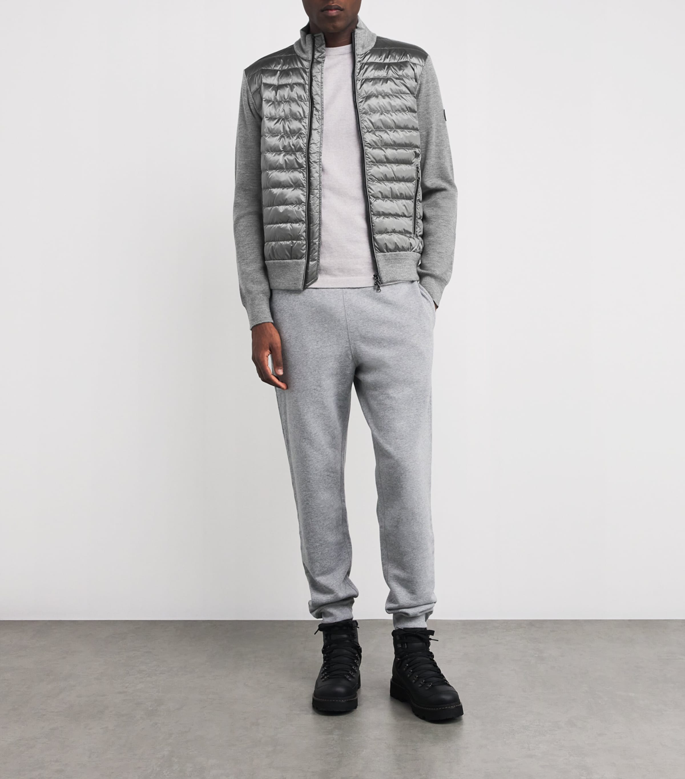 Bogner Mens Padded Zisco Hybrid Jacket Grey Melange Image 2