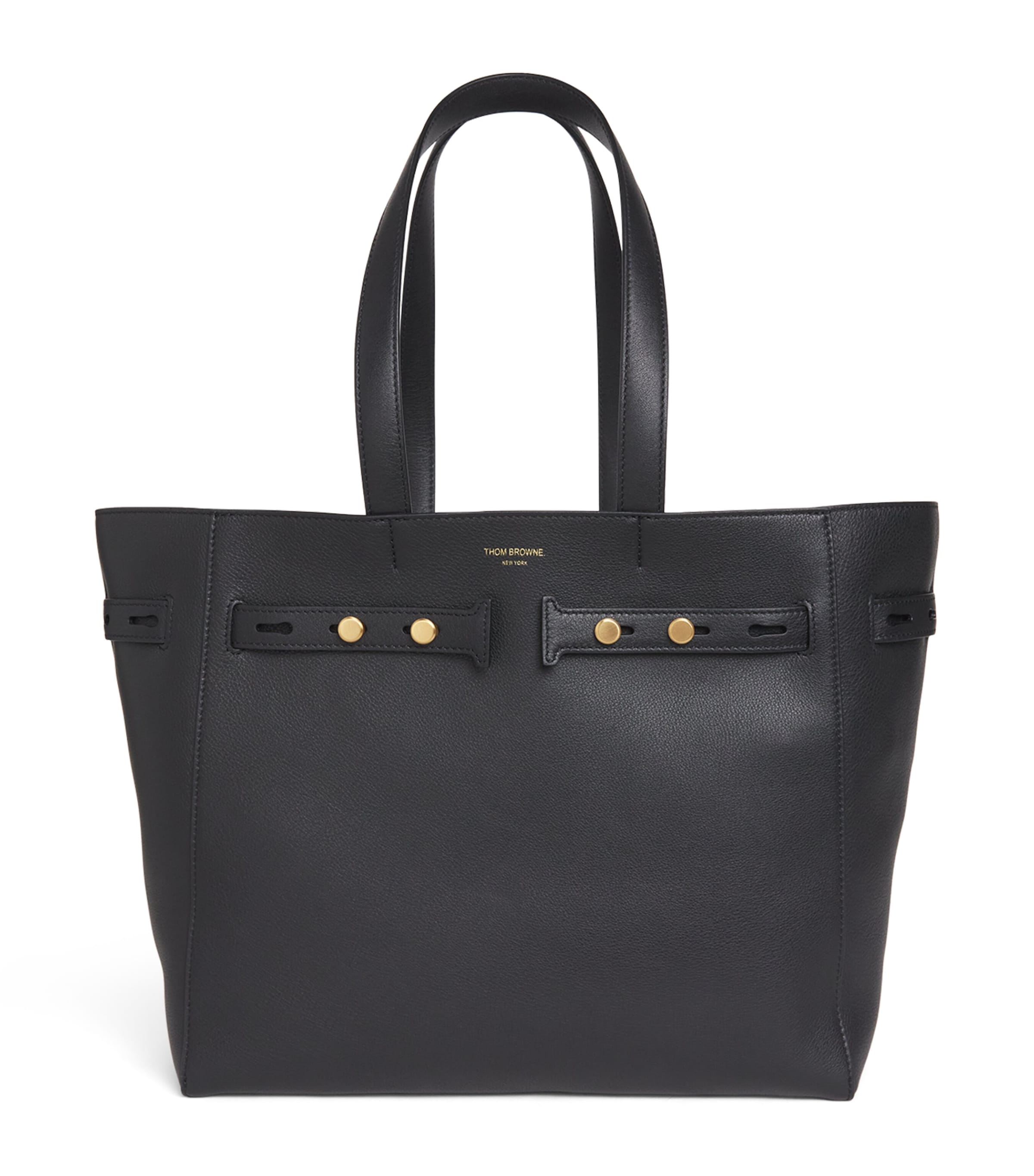 Leather Cabas Tote Bag BLACK Image 1