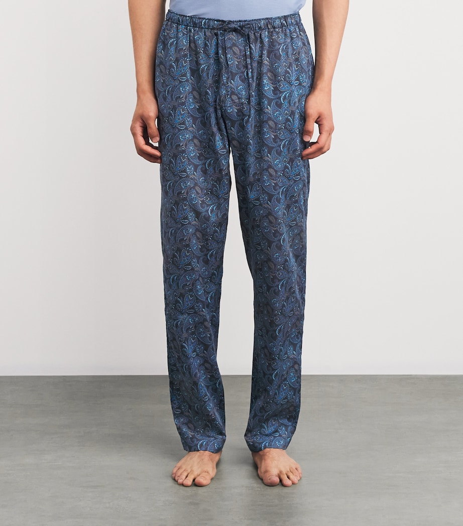 Cotton Paisley Pyjama Trousers 482 PAISLEY MIDNIGHT Image 3