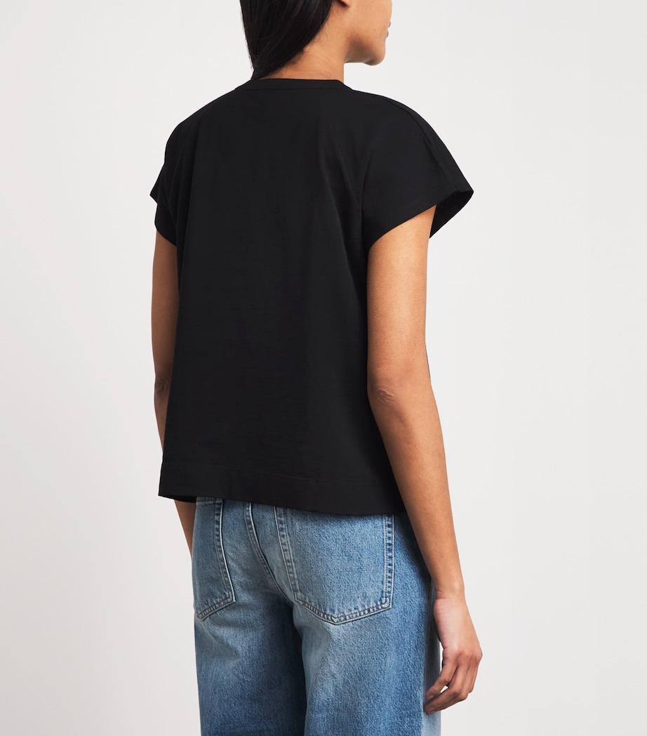 ME+EM Womens Organic Cotton V-Neck Top Black Image 5
