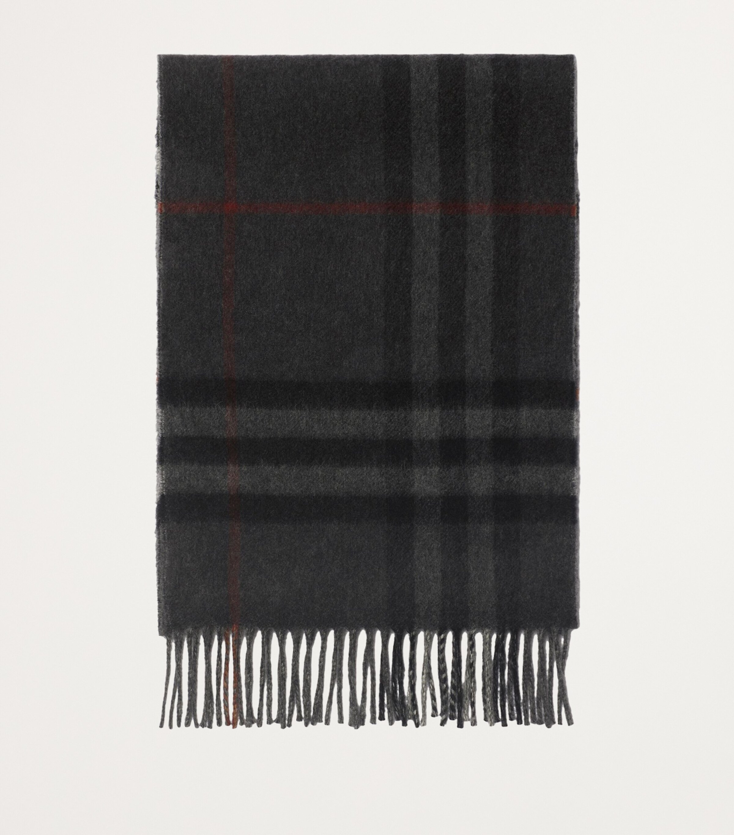 Cashmere Contrast Check Scarf GREY / CHARCOAL Image 2