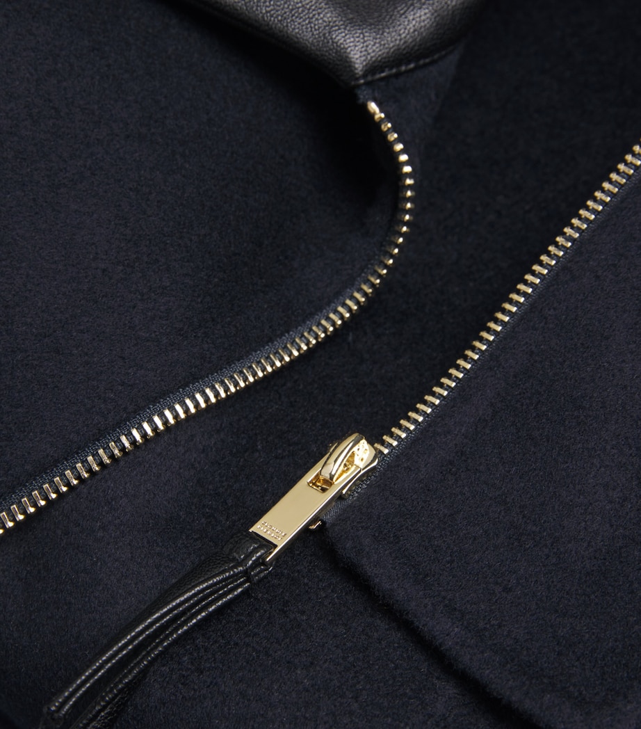 Wool-Blend Collared Jacket NAVY Image 5