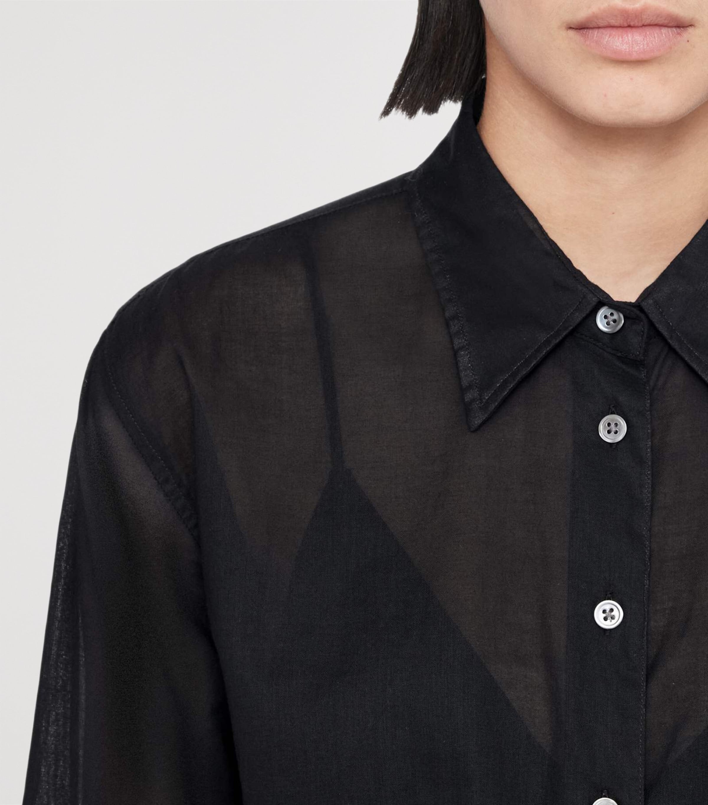 AllSaints Womens Cotton Voile Simone Blouse Black Image 4