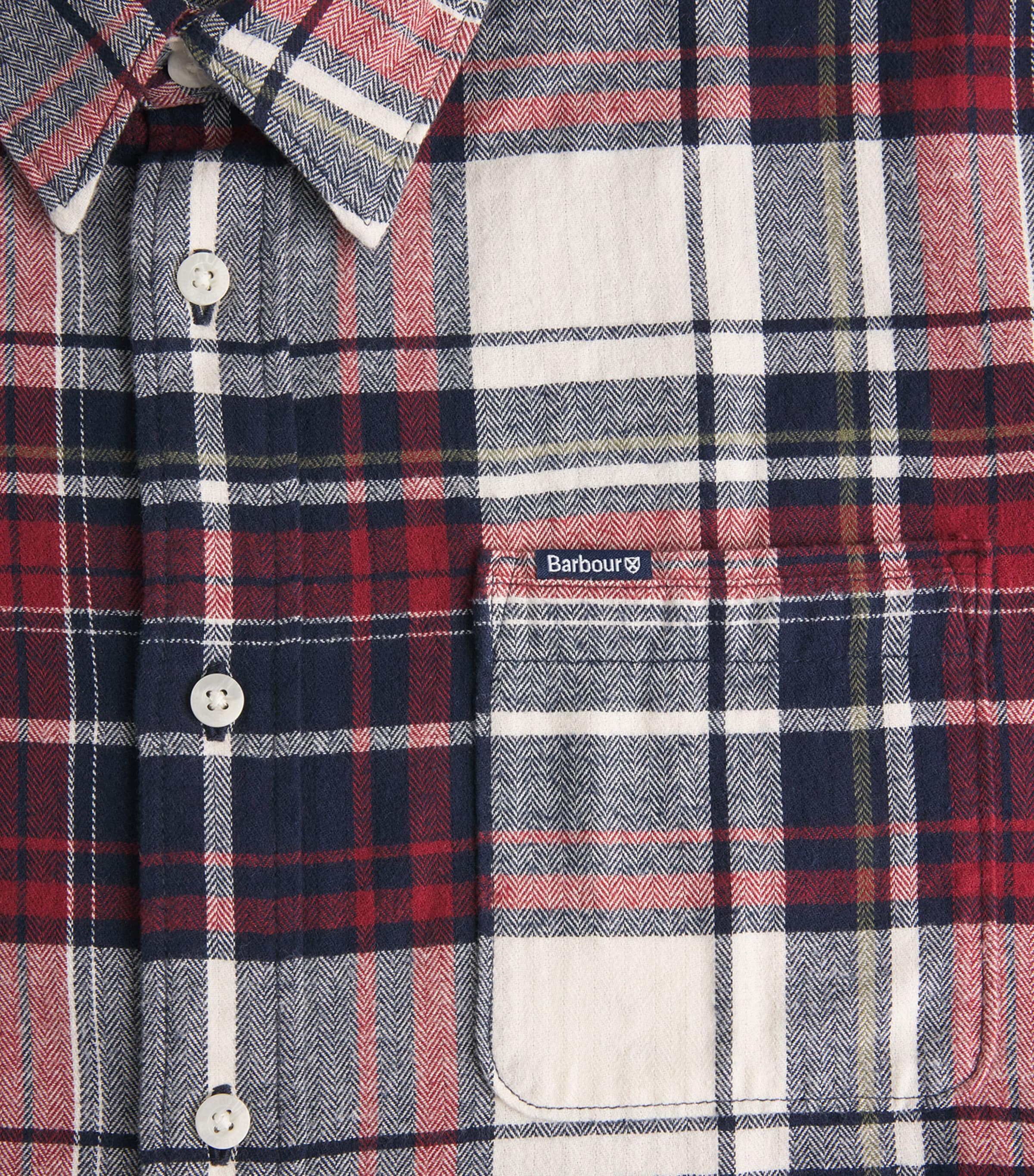 Cotton Check Malham Shirt RE51 RED Image 5