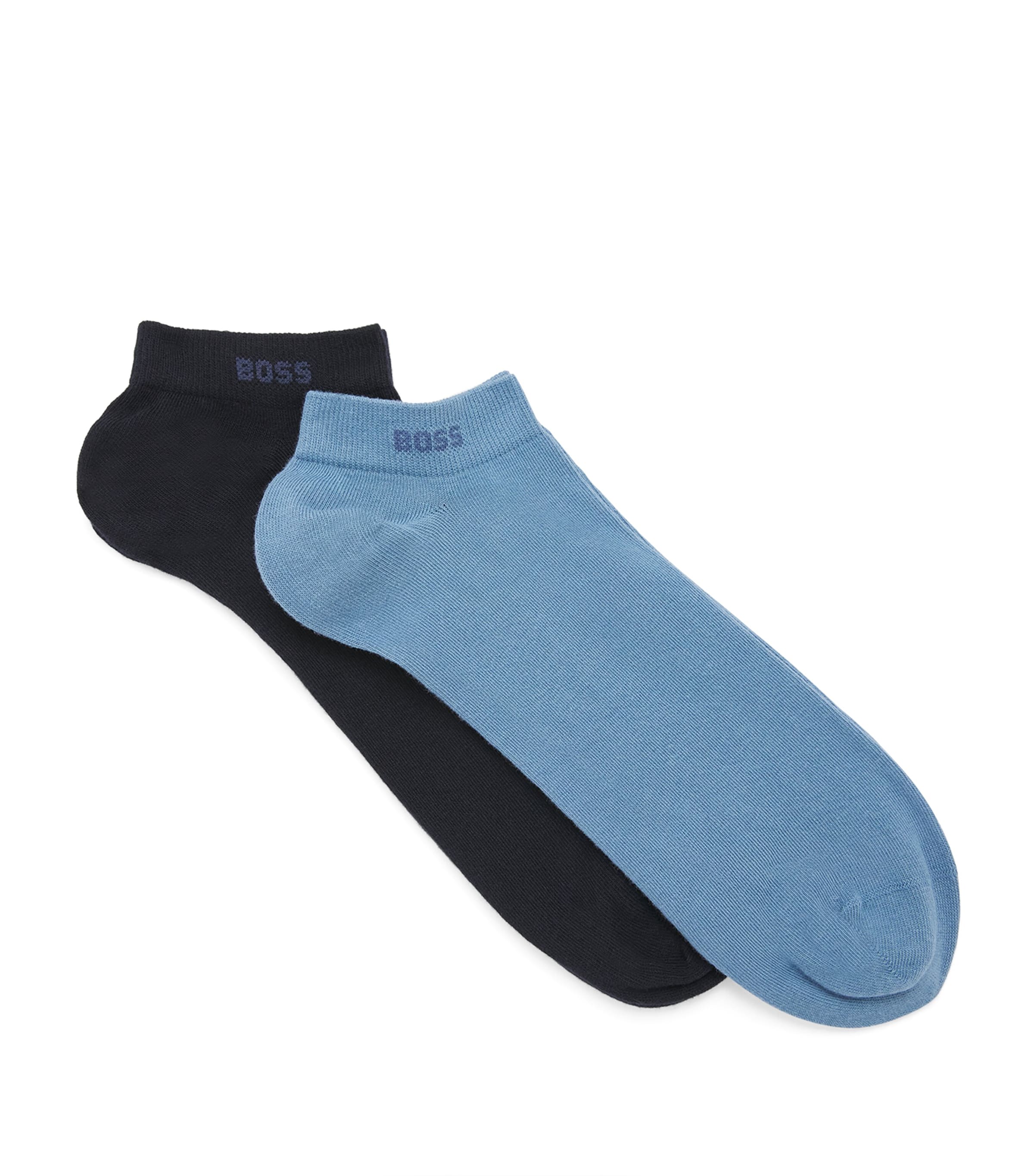 BOSS Mens Logo Ankle Socks (Pack of 2) Dark Blue Image 1