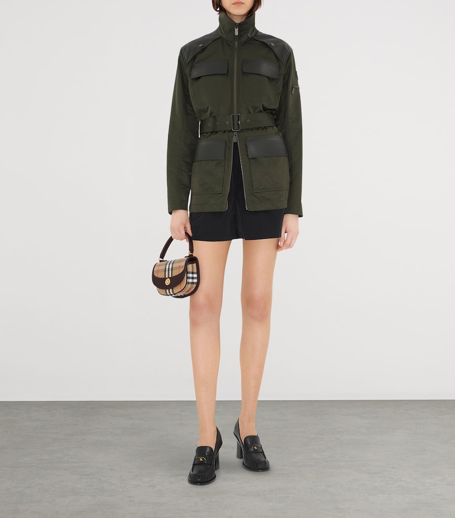 Mini Check Top-Handle Bag SAND Image 3