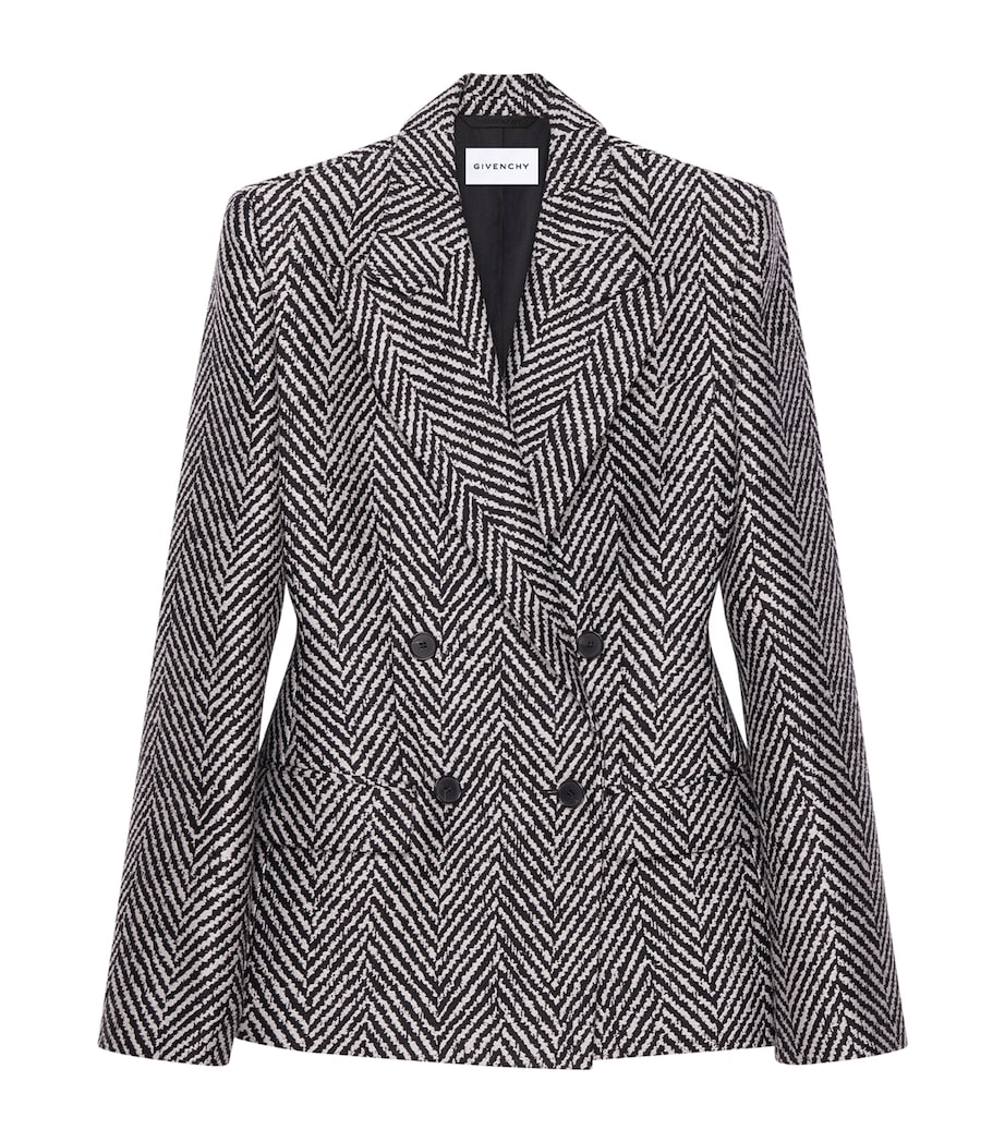 Wool-Blend Double-Breasted Jacket BLACK/WHITE Image 1