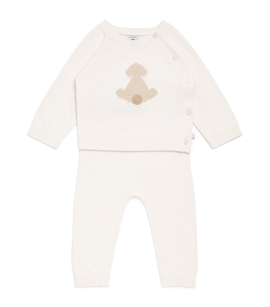 Petit Bateau Wool-Cotton Sweater and Leggings Set (18 Months) Milk Image 1