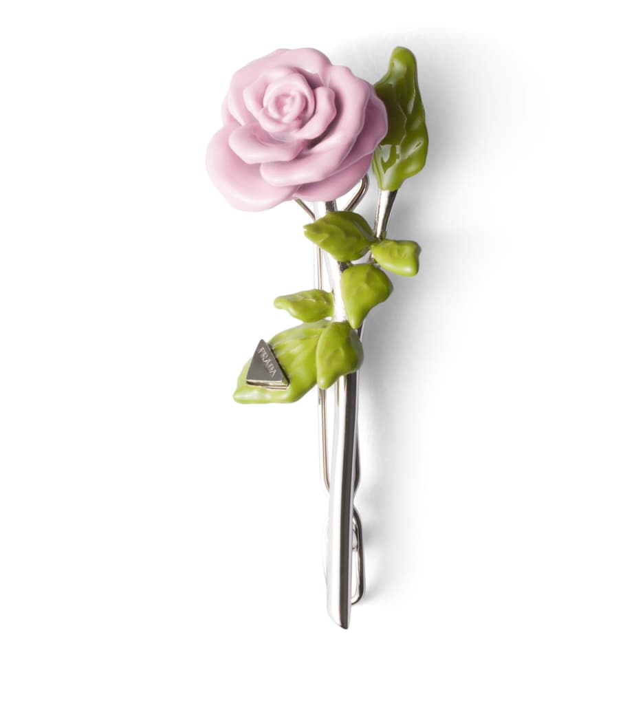 Prada Enamelled Rose Hair Clip Image 1