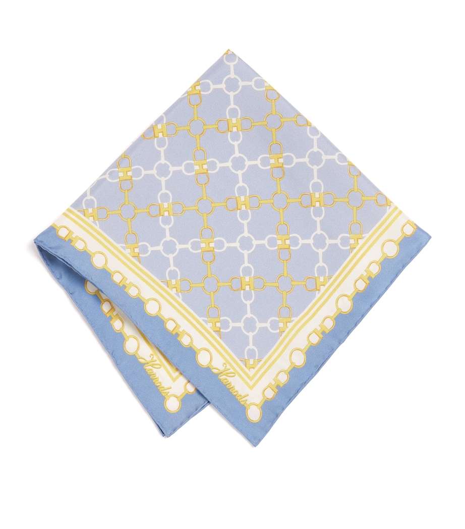 Silk Chain Print Scarf BLUE Image 1