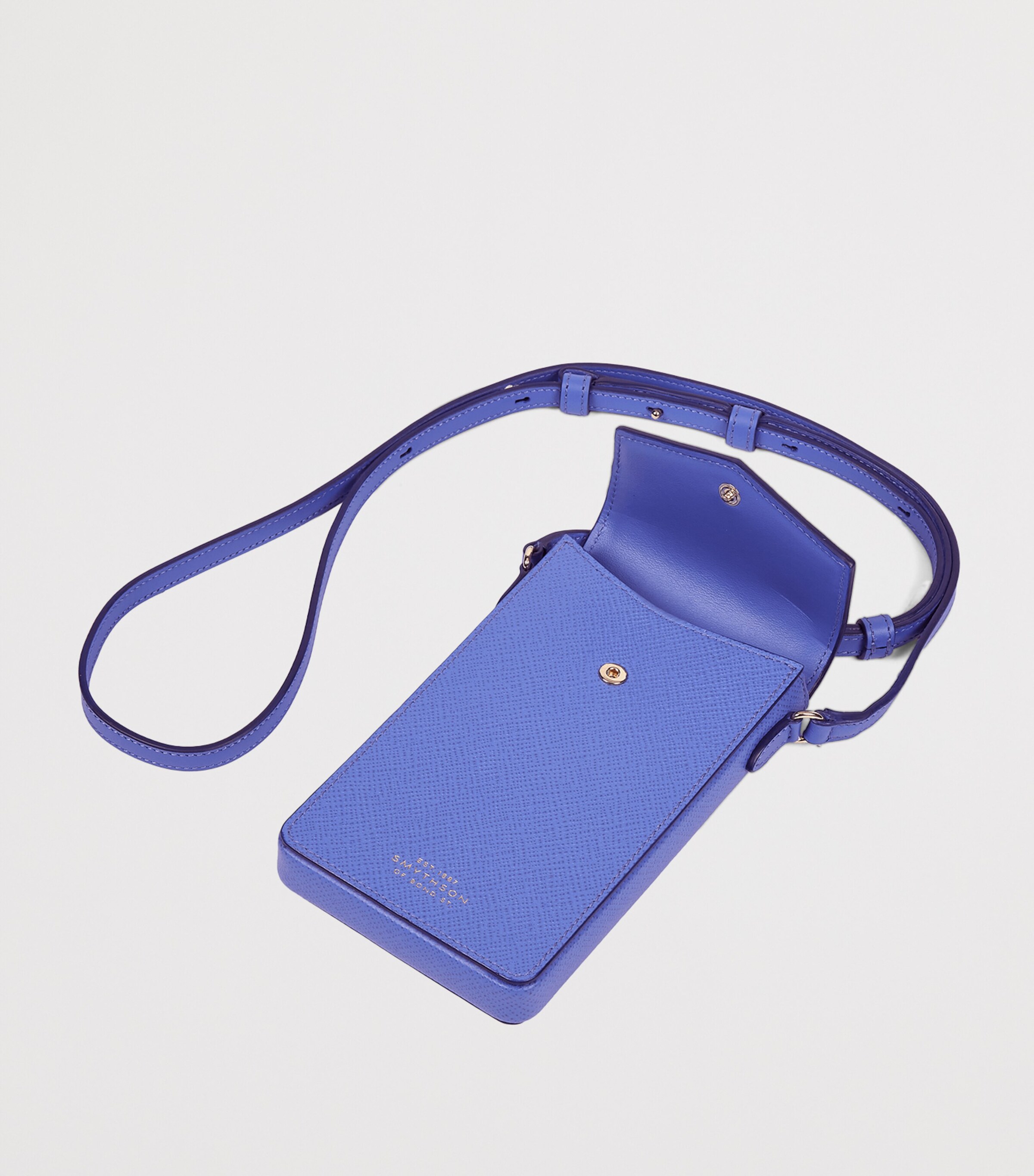 Smythson Calfskin Panama Envelope Phone Case U Violet Image 3