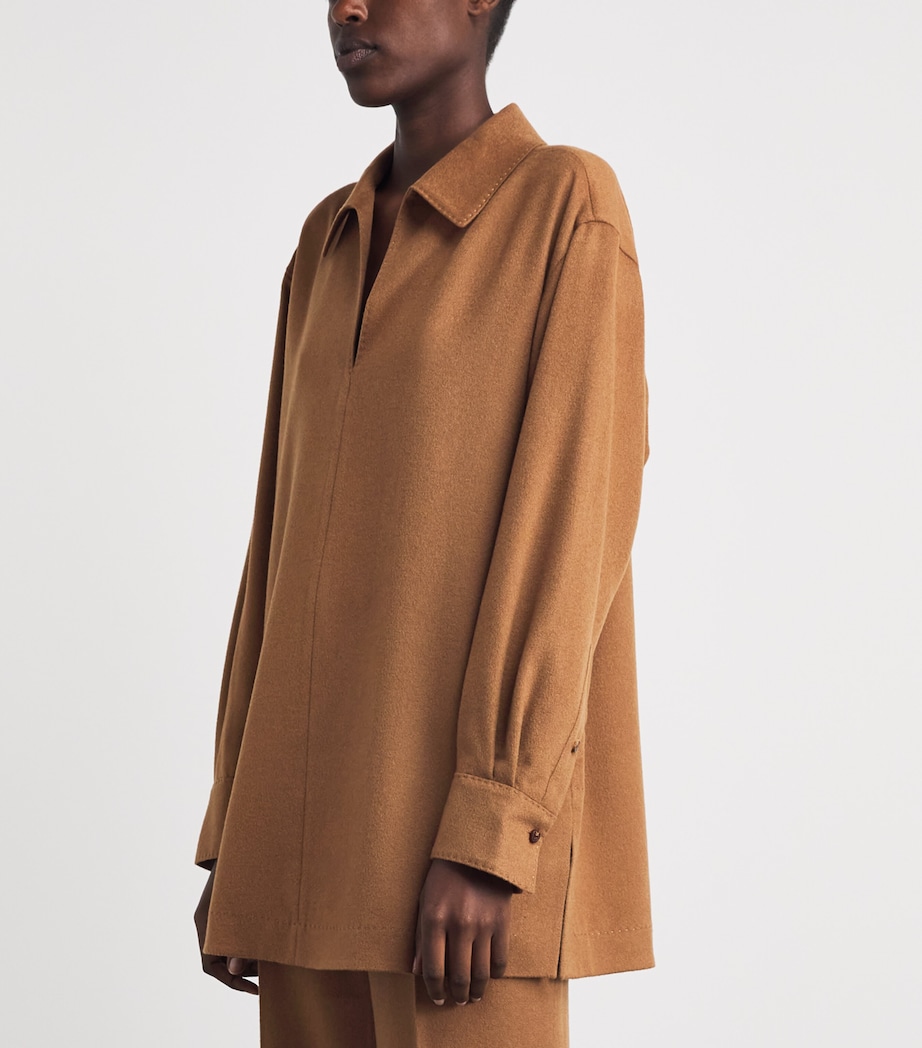 Lafayette 148 Womens Camel Hair Pullover Blouse Vicuna Image 4