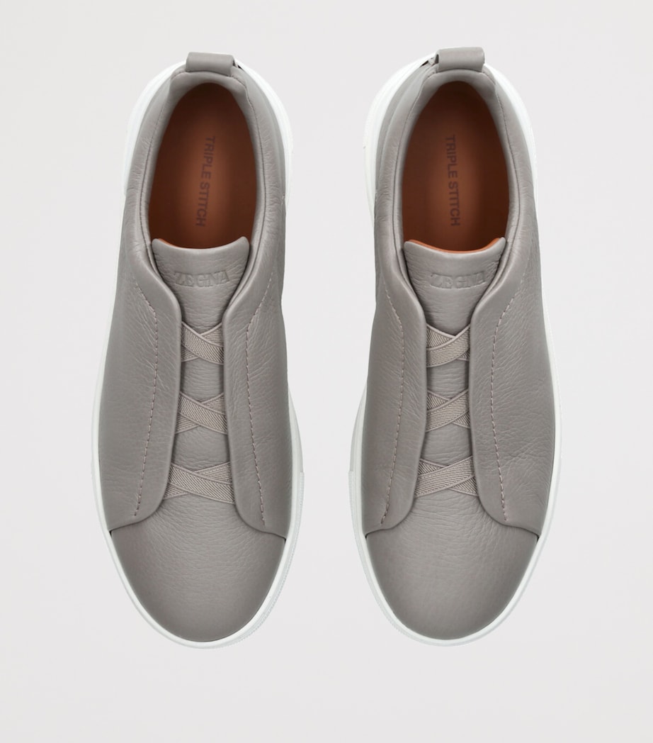 Leather SECONDSKIN Triple-Stitch Sneakers METAL COMB Image 4