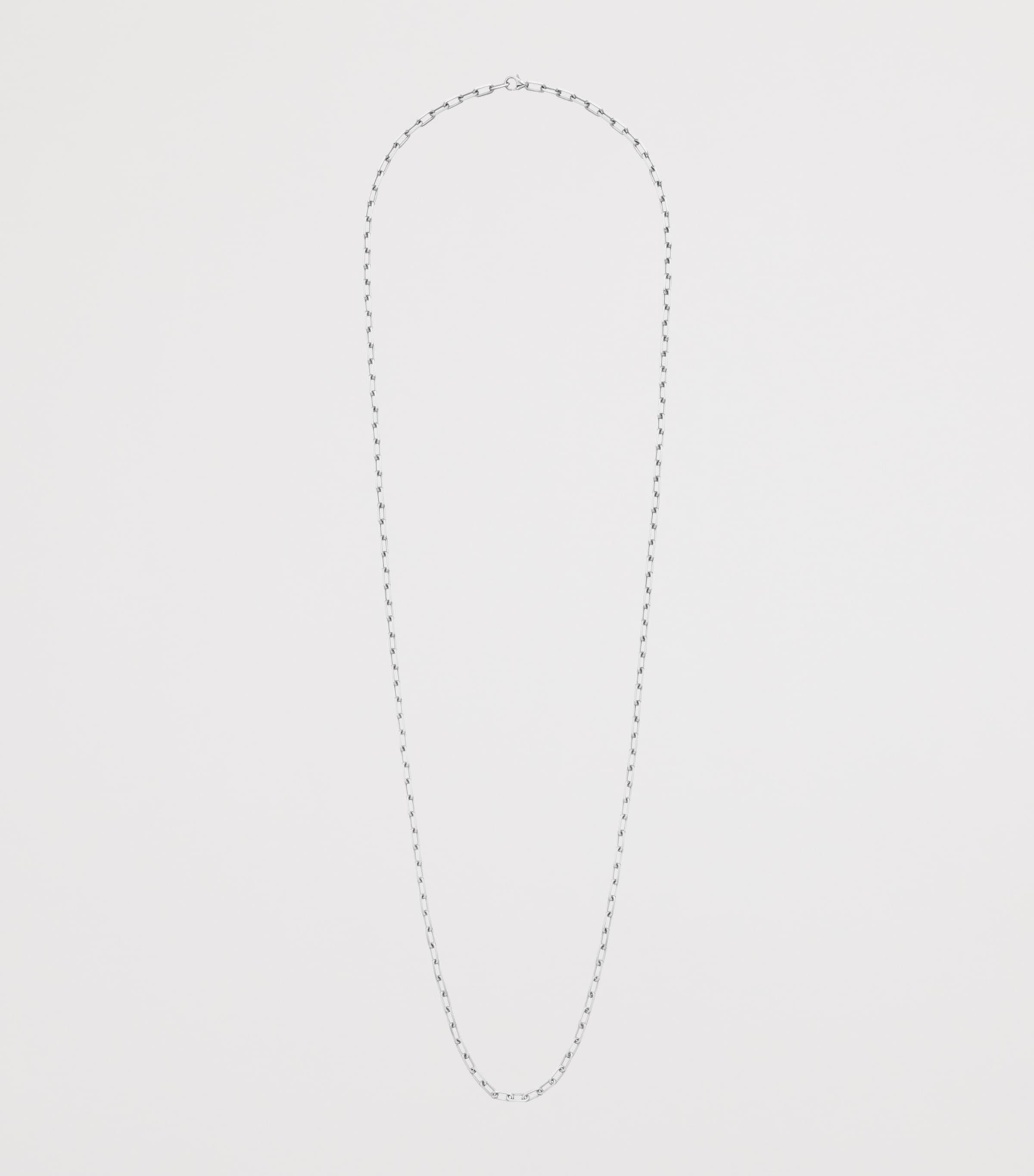 Small White Gold Santos de Cartier Long Chain Necklace WHITE GOLD Image 2