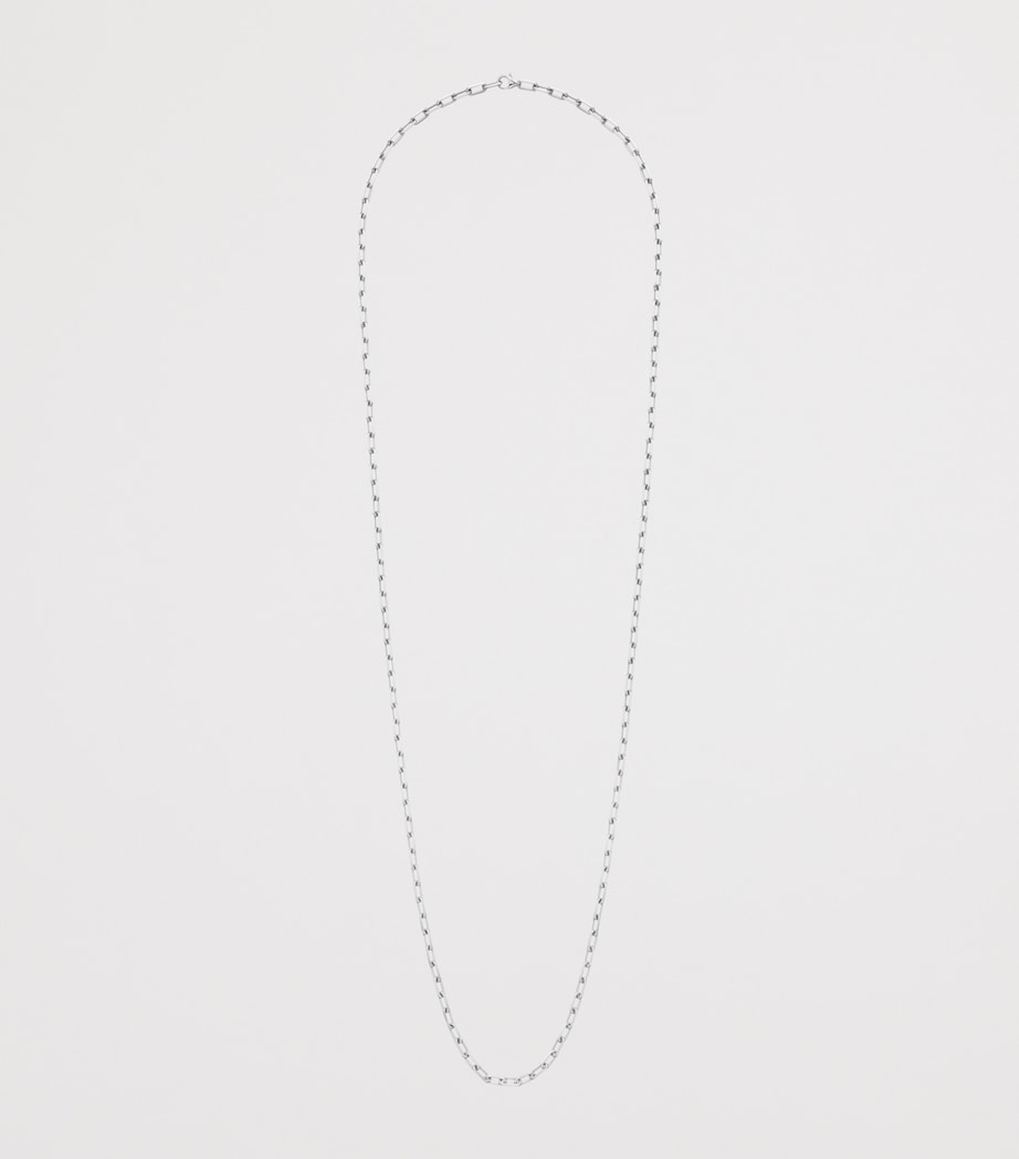 Small White Gold Santos de Cartier Long Chain Necklace WHITE GOLD Image 2