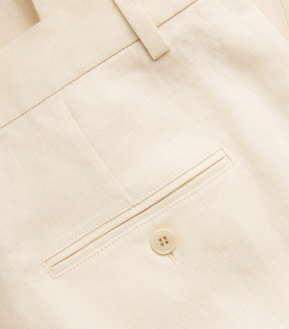 Weekend Max Mara Womens Linen Straight Trousers Ivory Image 5