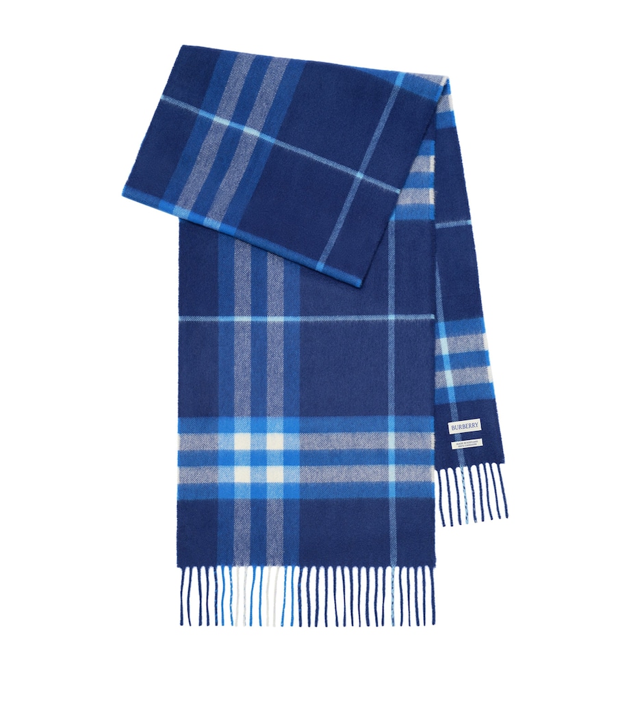 Burberry Cashmere Check Scarf Torrent Blue Image 1