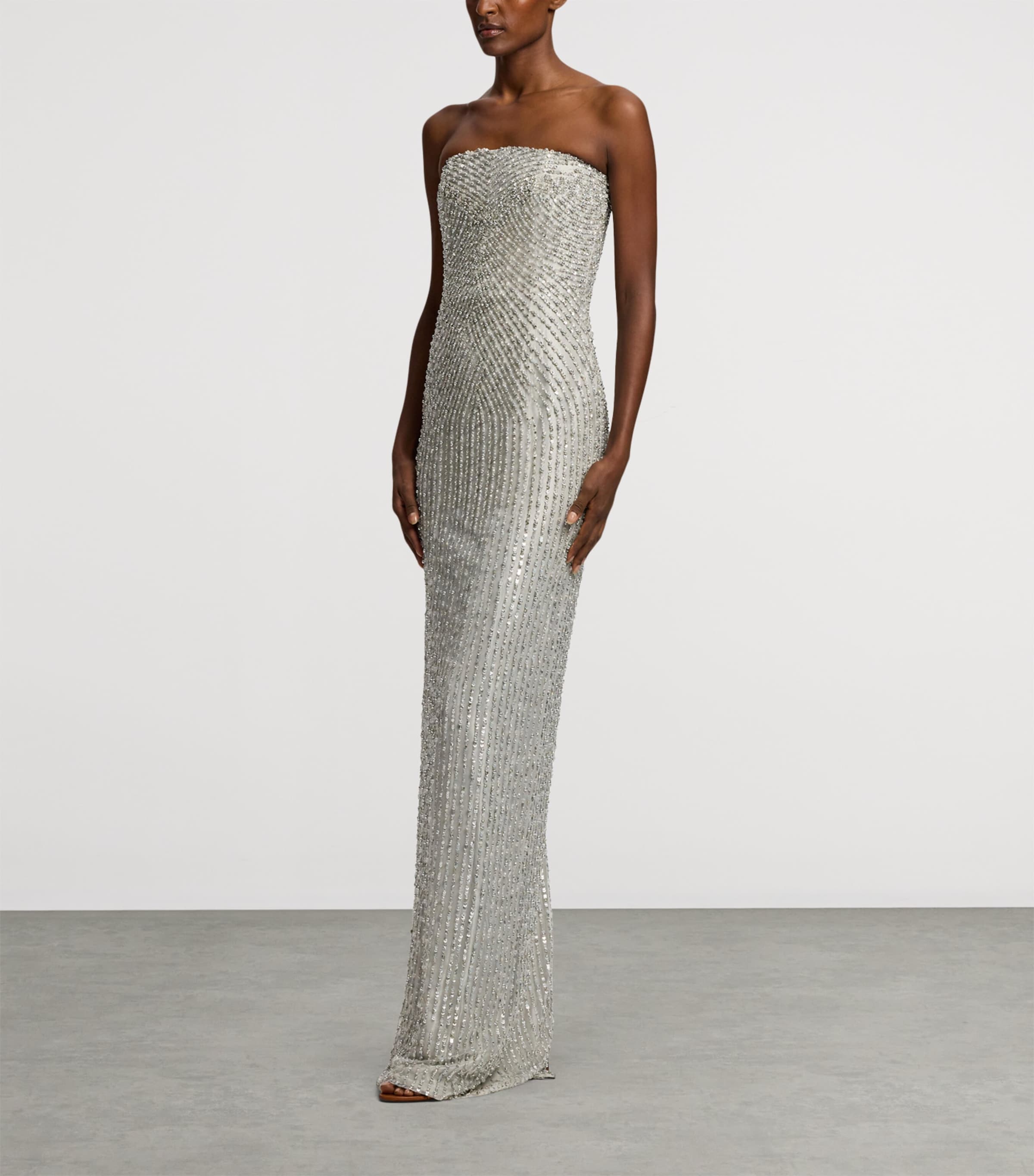 Embellished Shelly Maxi Dress SILVER-040 Image 6