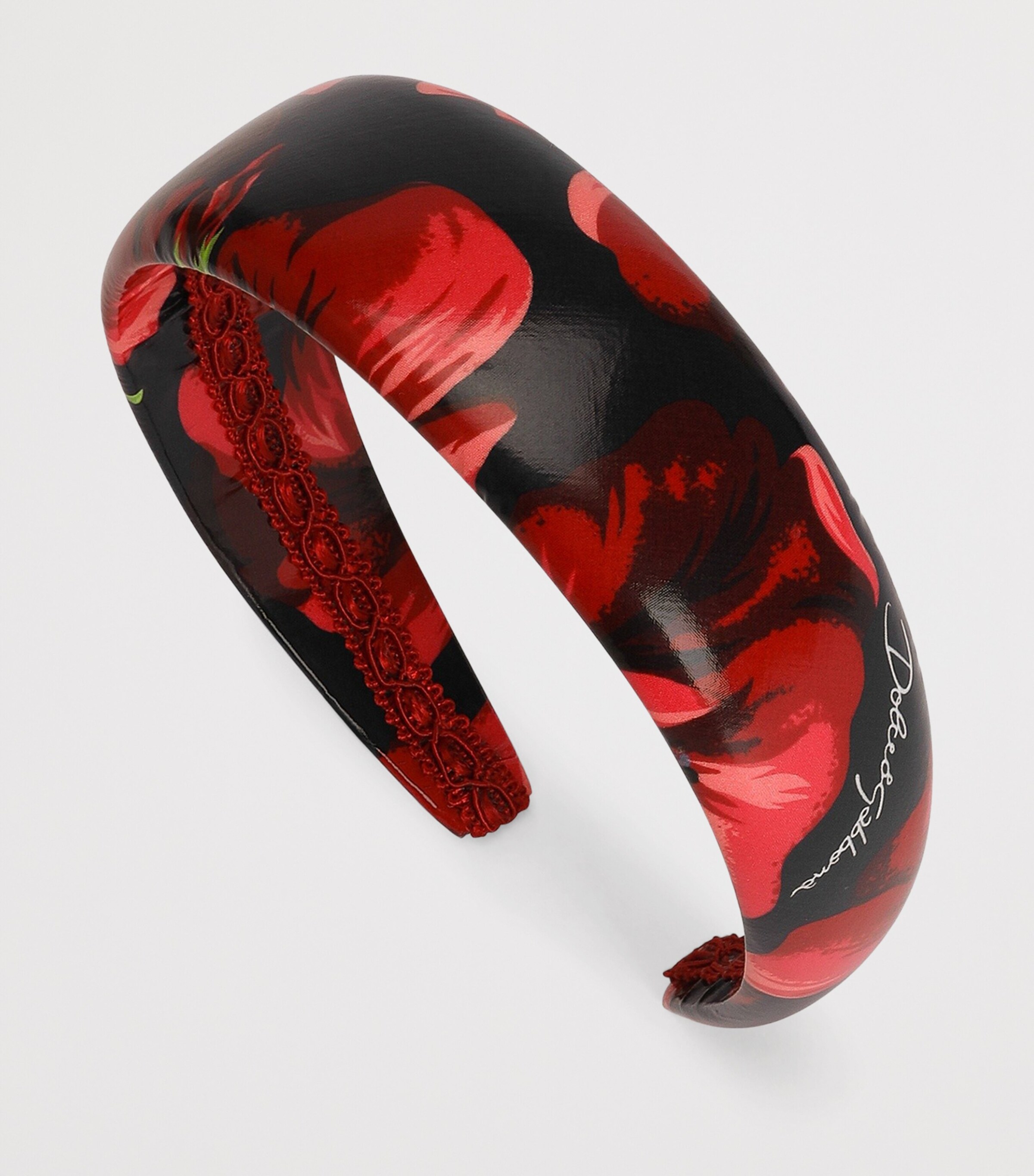 Dolce&Gabbana Kids Cotton Floral Headband Papavero F.blu Image 3