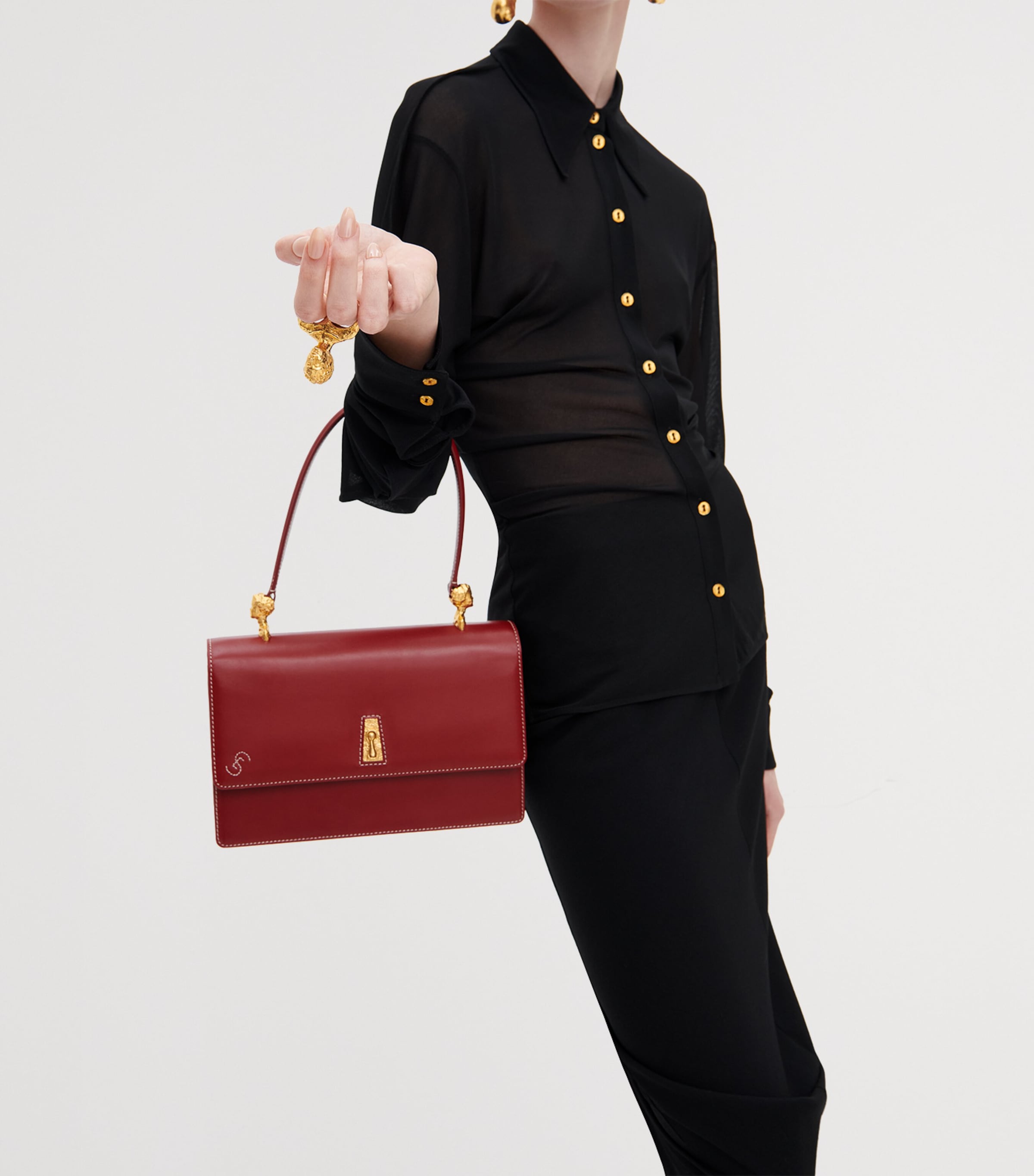 Schiaparelli Leather Slim Shoulder Bag Red Image 2