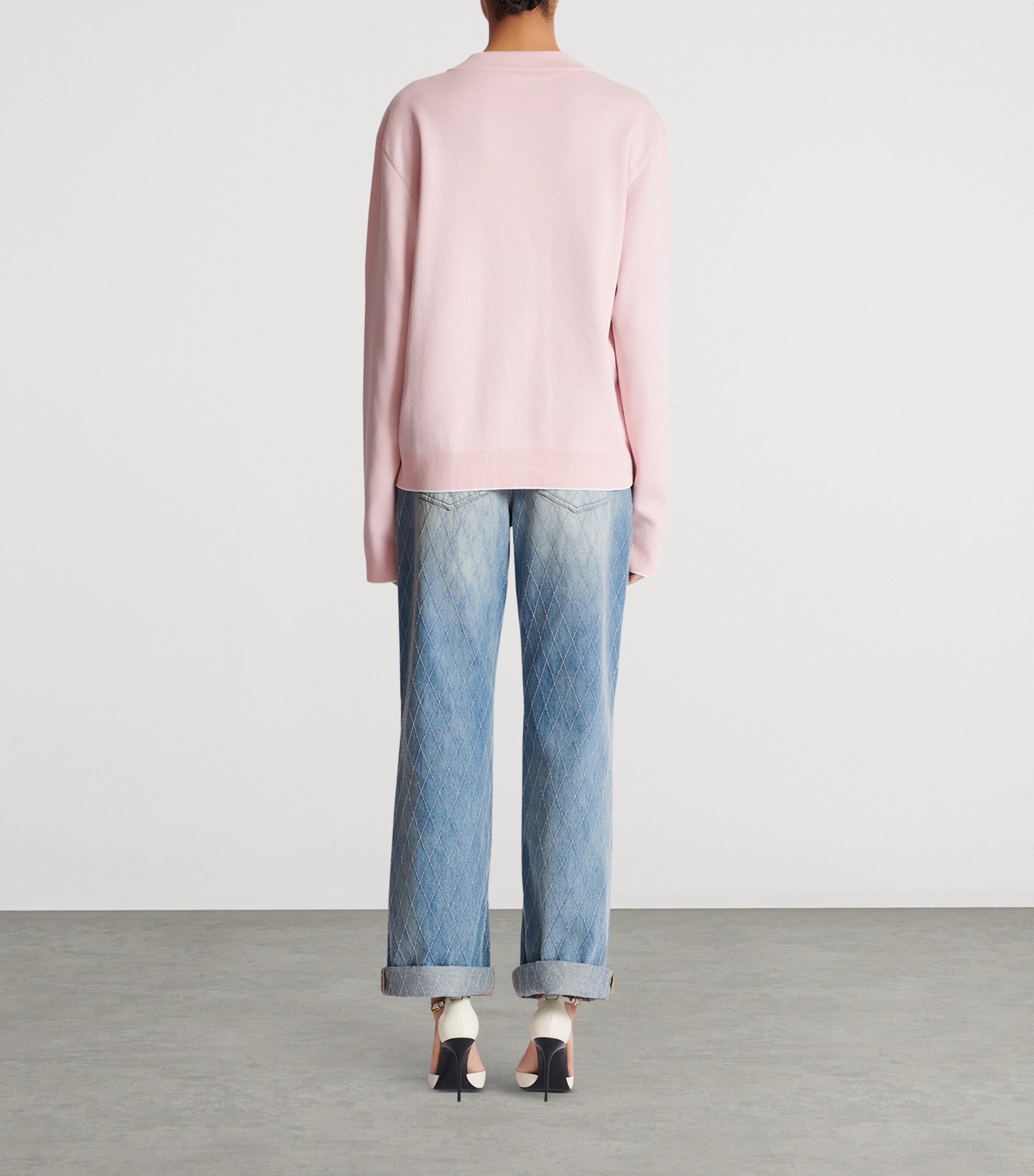 Silk-Cotton Embroidered Cardigan OIN ROSE/ BLANC Image 5