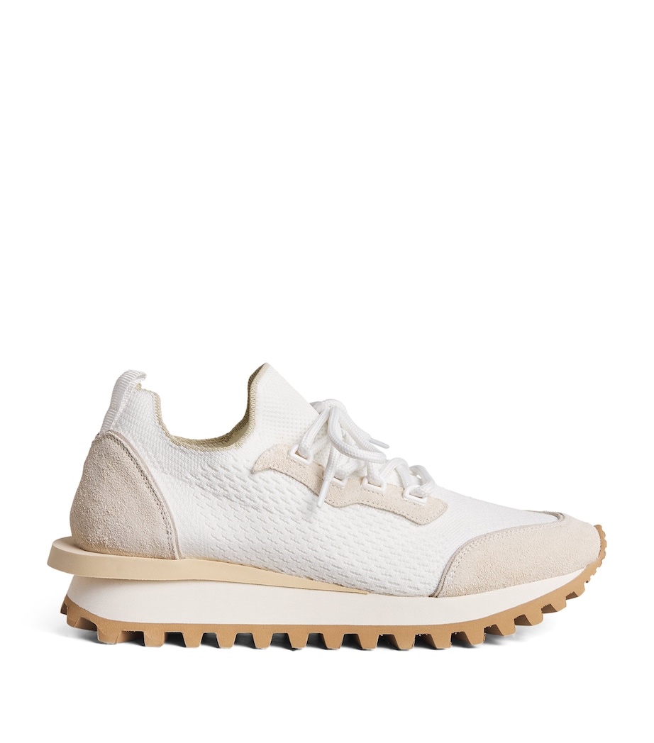 Suede-Trim Low-Top Sneakers BIANCO Image 1