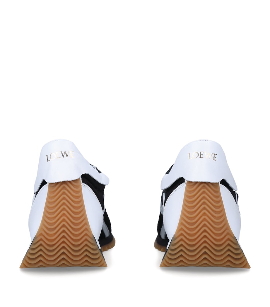 Suede-Panel Flow Runner Sneakers BLK/WHITE Image 2