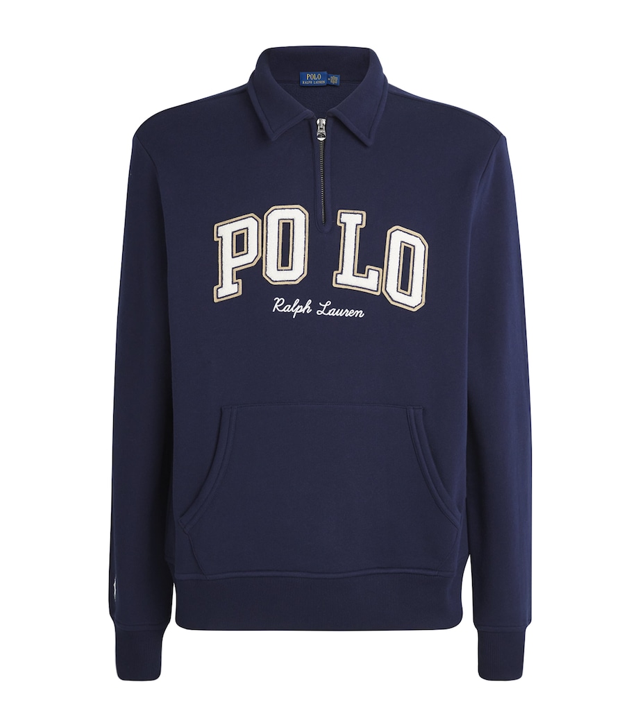 Cotton-Blend Varsity Sweatshirt NAVY Image 1